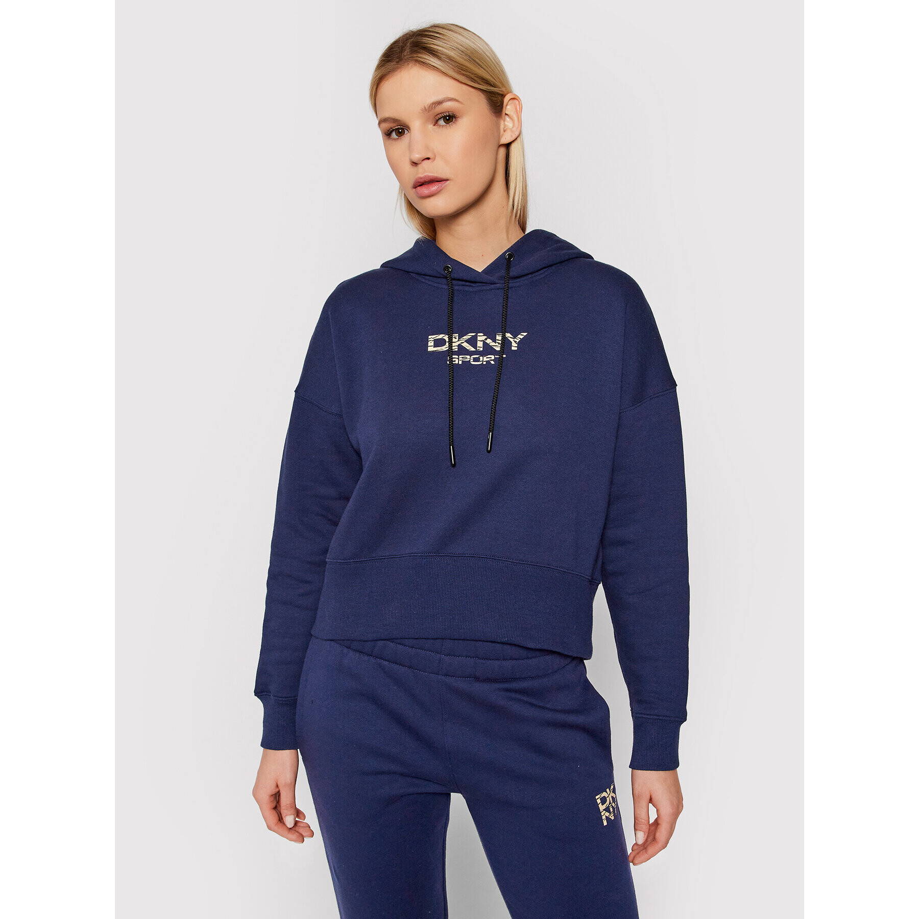 DKNY Sport Mikina DP1T8221 Tmavomodrá Relaxed Fit - Pepit.cz