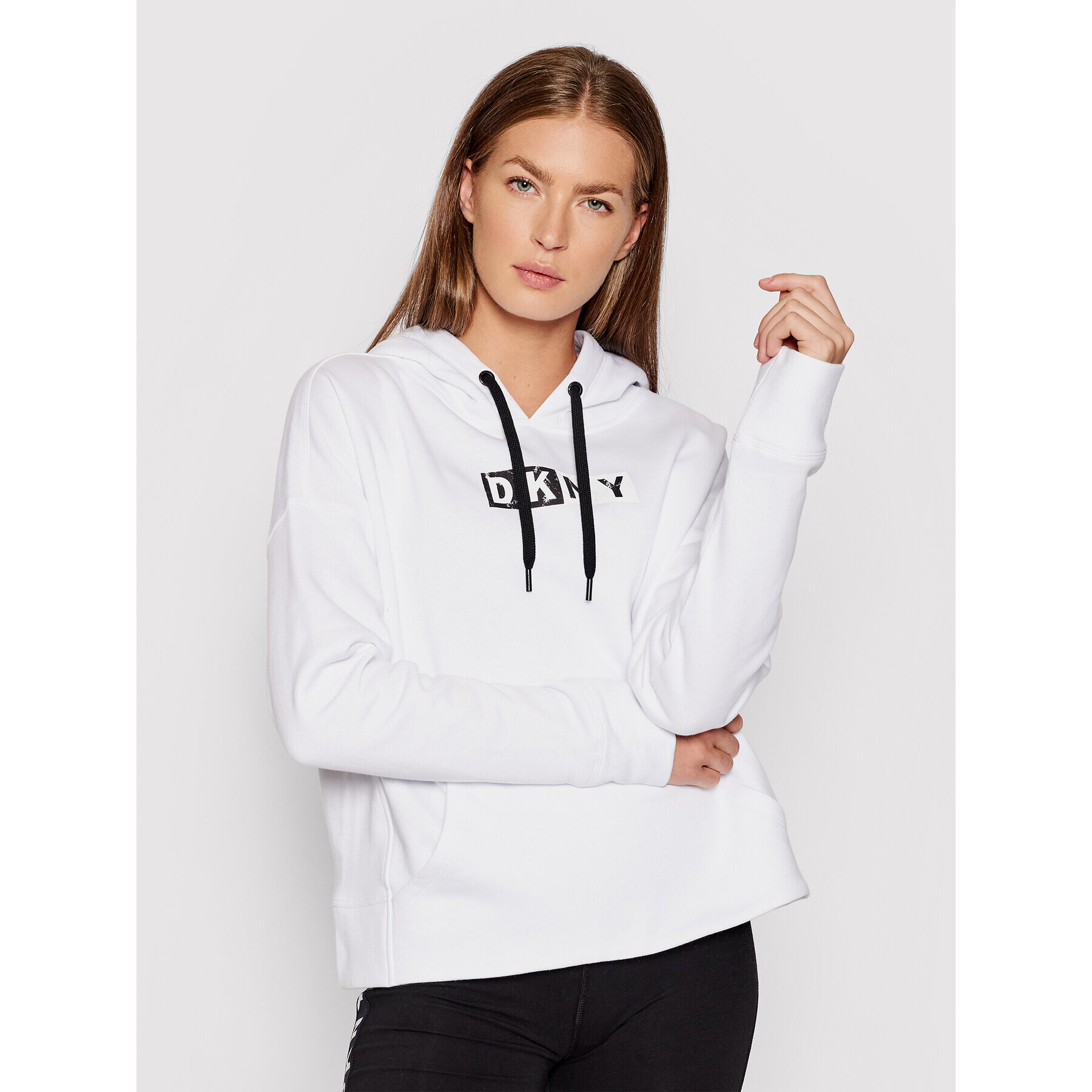 DKNY Sport Mikina DP1T8291 Bílá Relaxed Fit - Pepit.cz