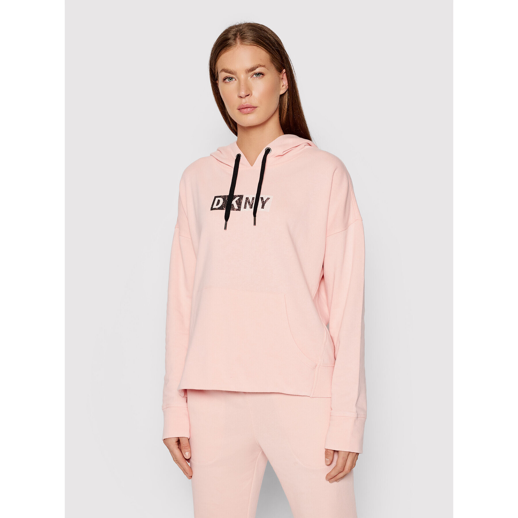 DKNY Sport Mikina DP1T8326 Růžová Relaxed Fit - Pepit.cz