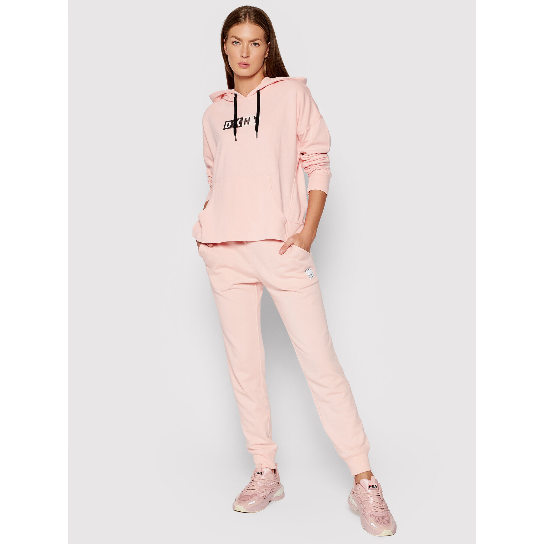 DKNY Sport Mikina DP1T8326 Růžová Relaxed Fit - Pepit.cz