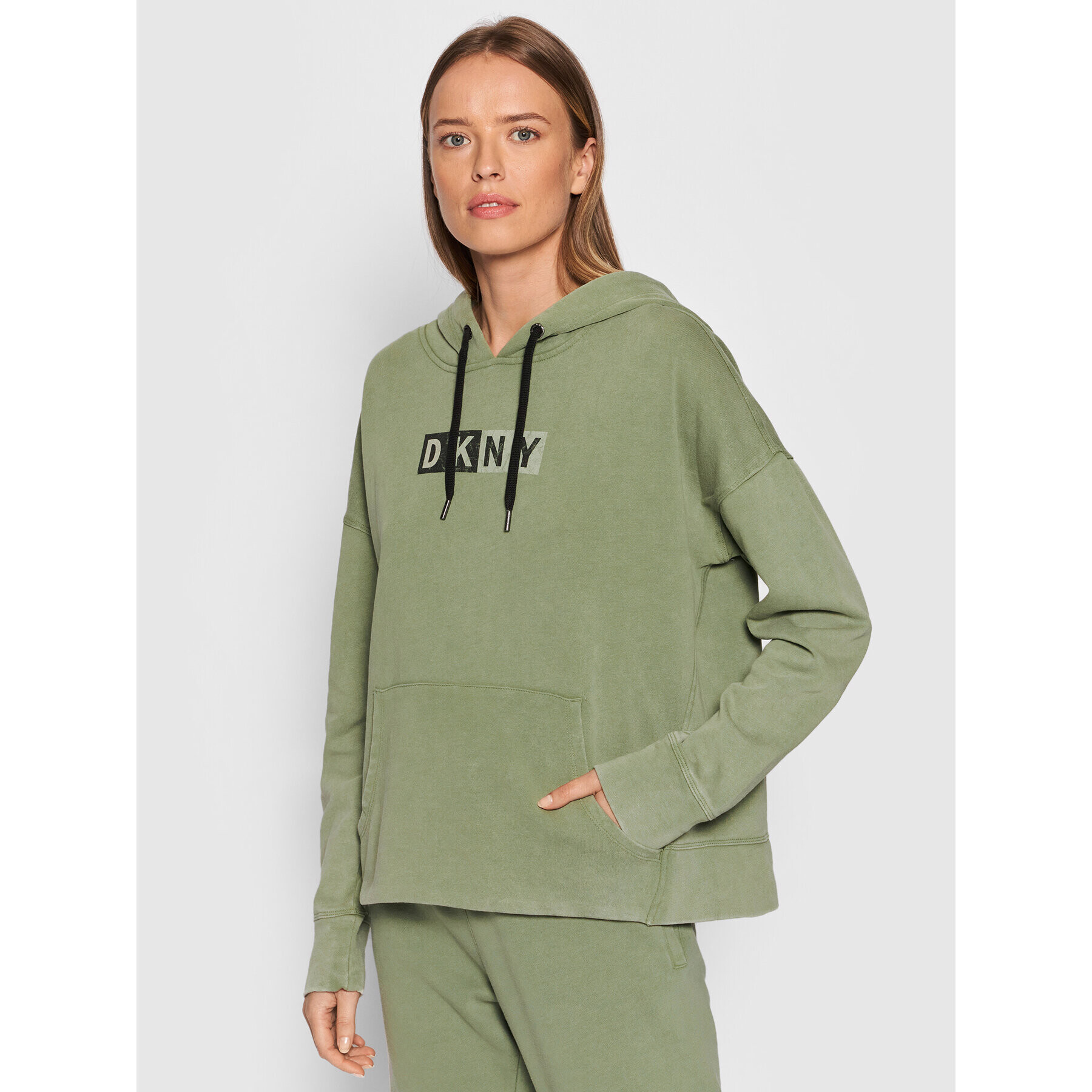 DKNY Sport Mikina DP1T8326 Zelená Relaxed Fit - Pepit.cz