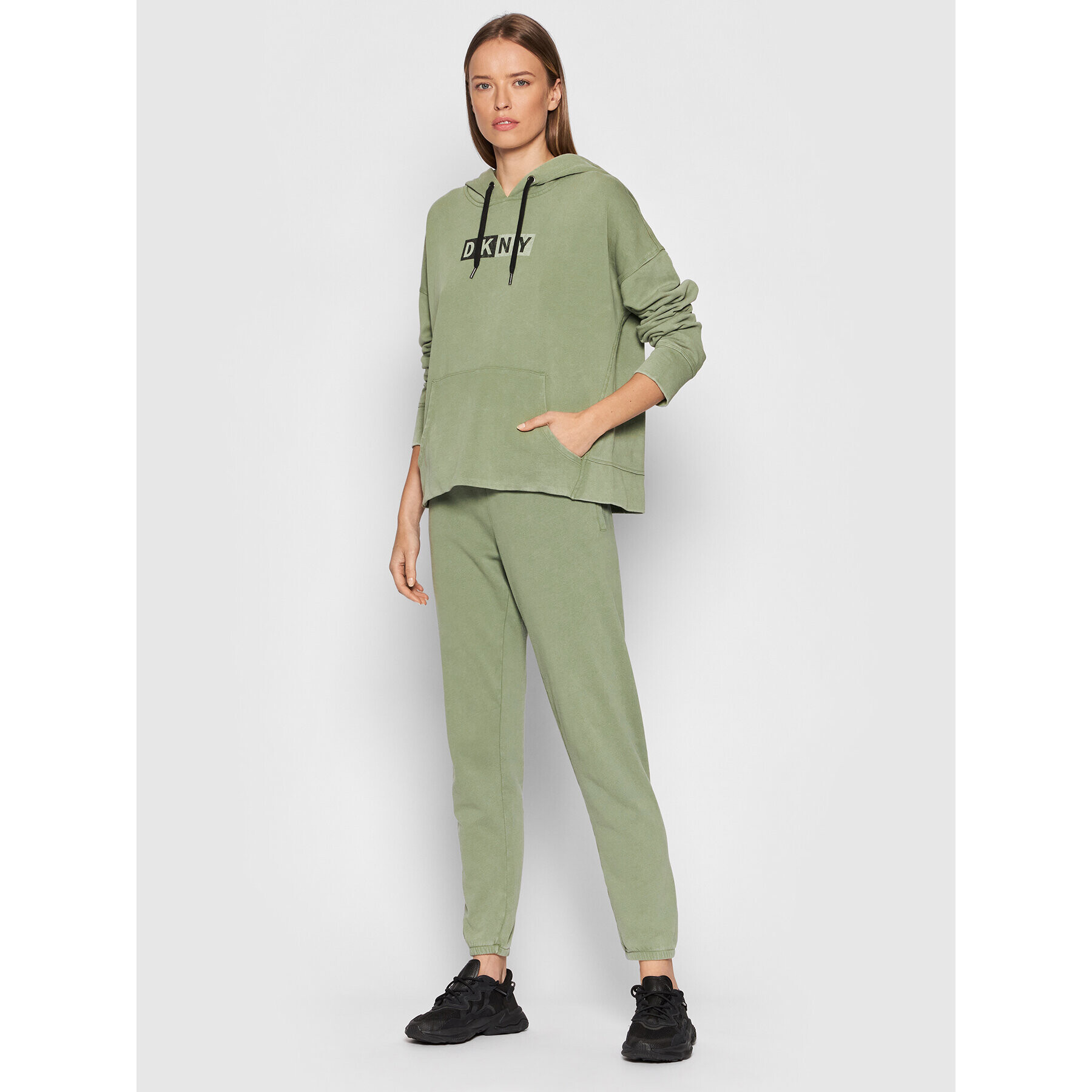 DKNY Sport Mikina DP1T8326 Zelená Relaxed Fit - Pepit.cz