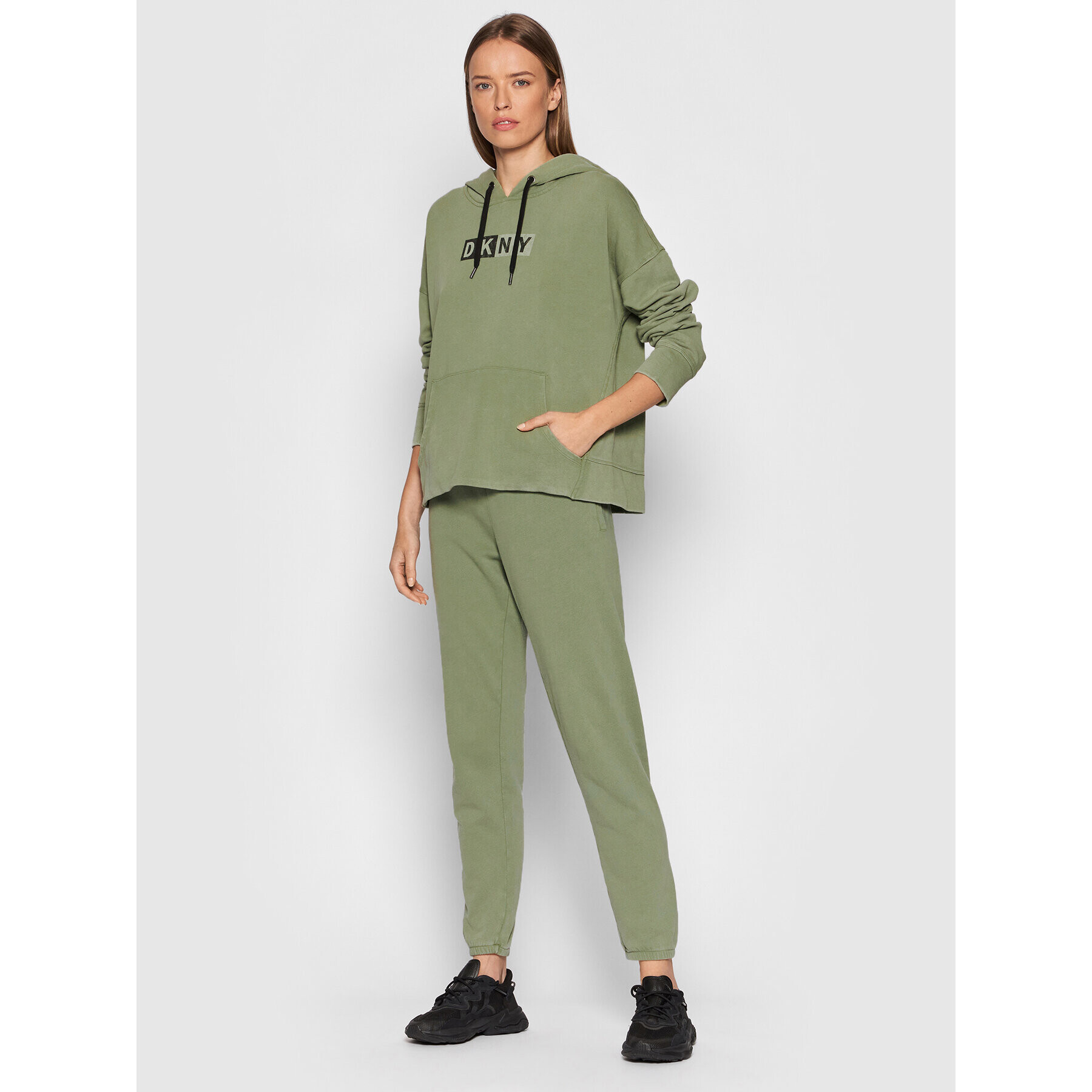 DKNY Sport Mikina DP1T8326 Zelená Relaxed Fit - Pepit.cz