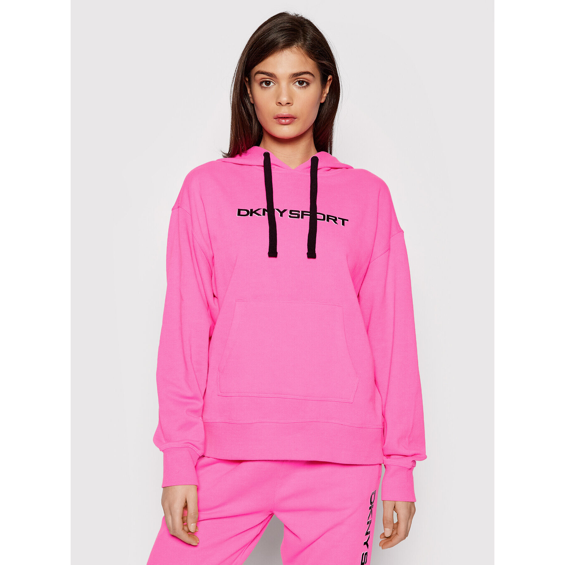 DKNY Sport Mikina DP1T8774 Růžová Oversize - Pepit.cz