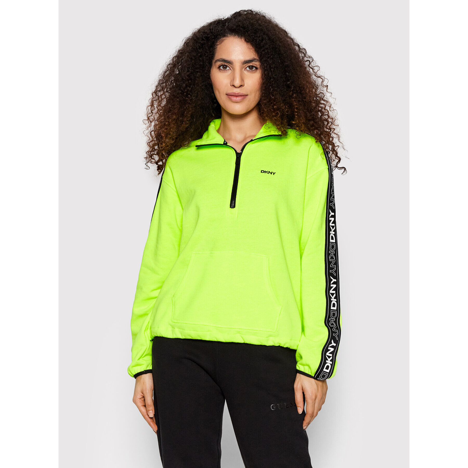 DKNY Sport Mikina DP1T8786 Zelená Relaxed Fit - Pepit.cz