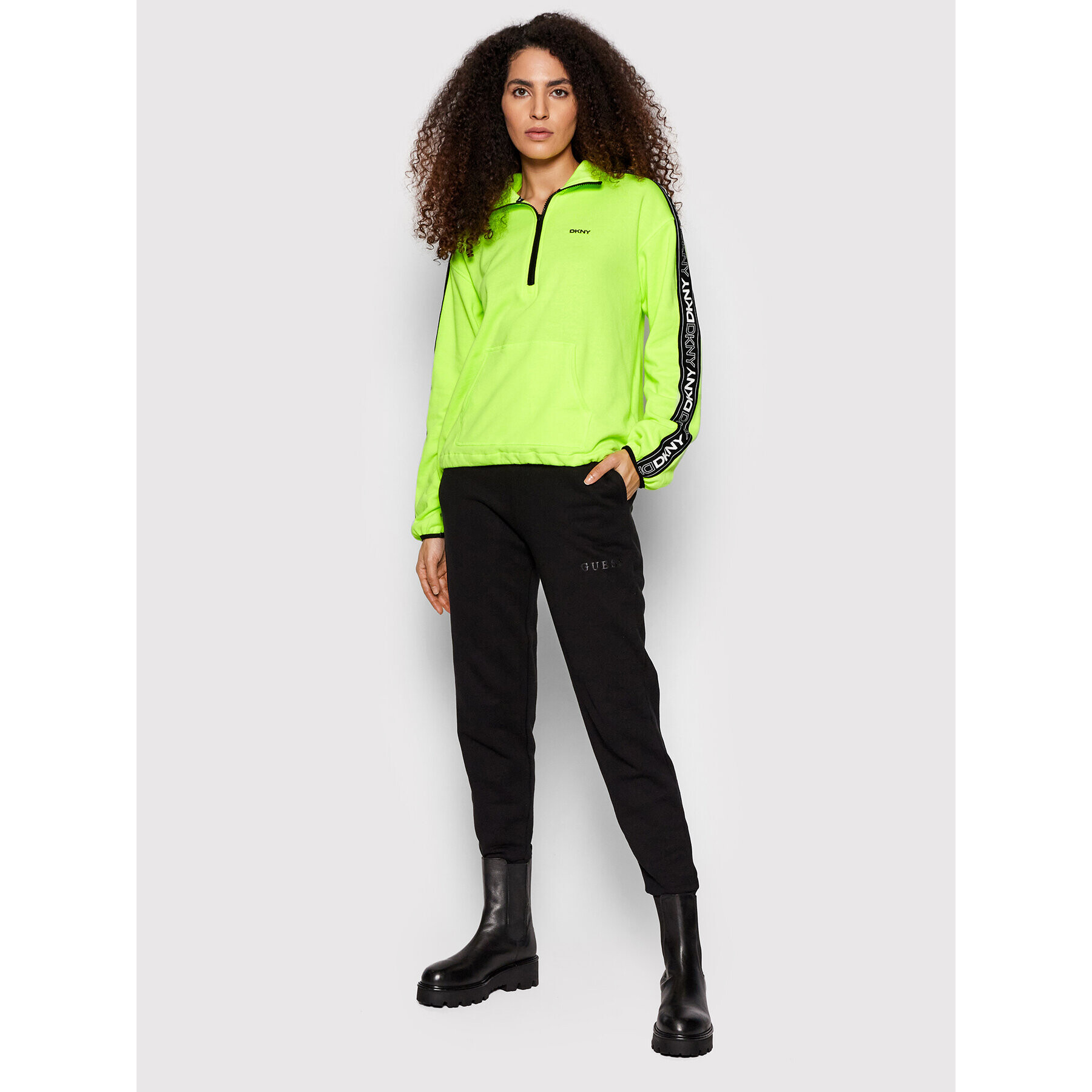 DKNY Sport Mikina DP1T8786 Zelená Relaxed Fit - Pepit.cz