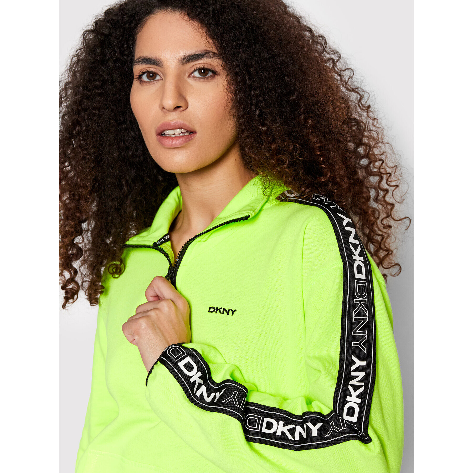 DKNY Sport Mikina DP1T8786 Zelená Relaxed Fit - Pepit.cz