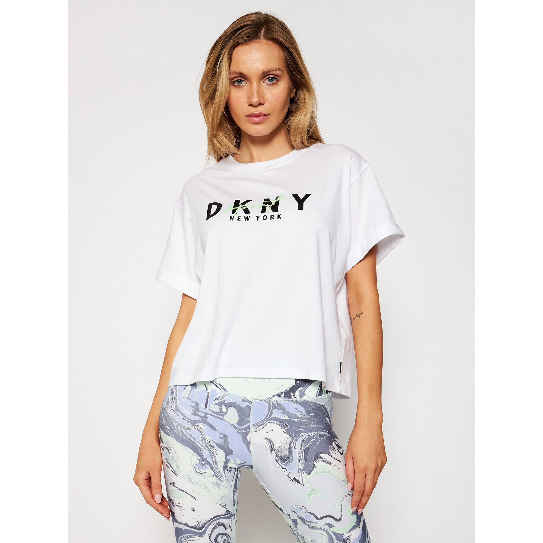 DKNY Sport T-Shirt DP0T7854 Bílá Oversize - Pepit.cz