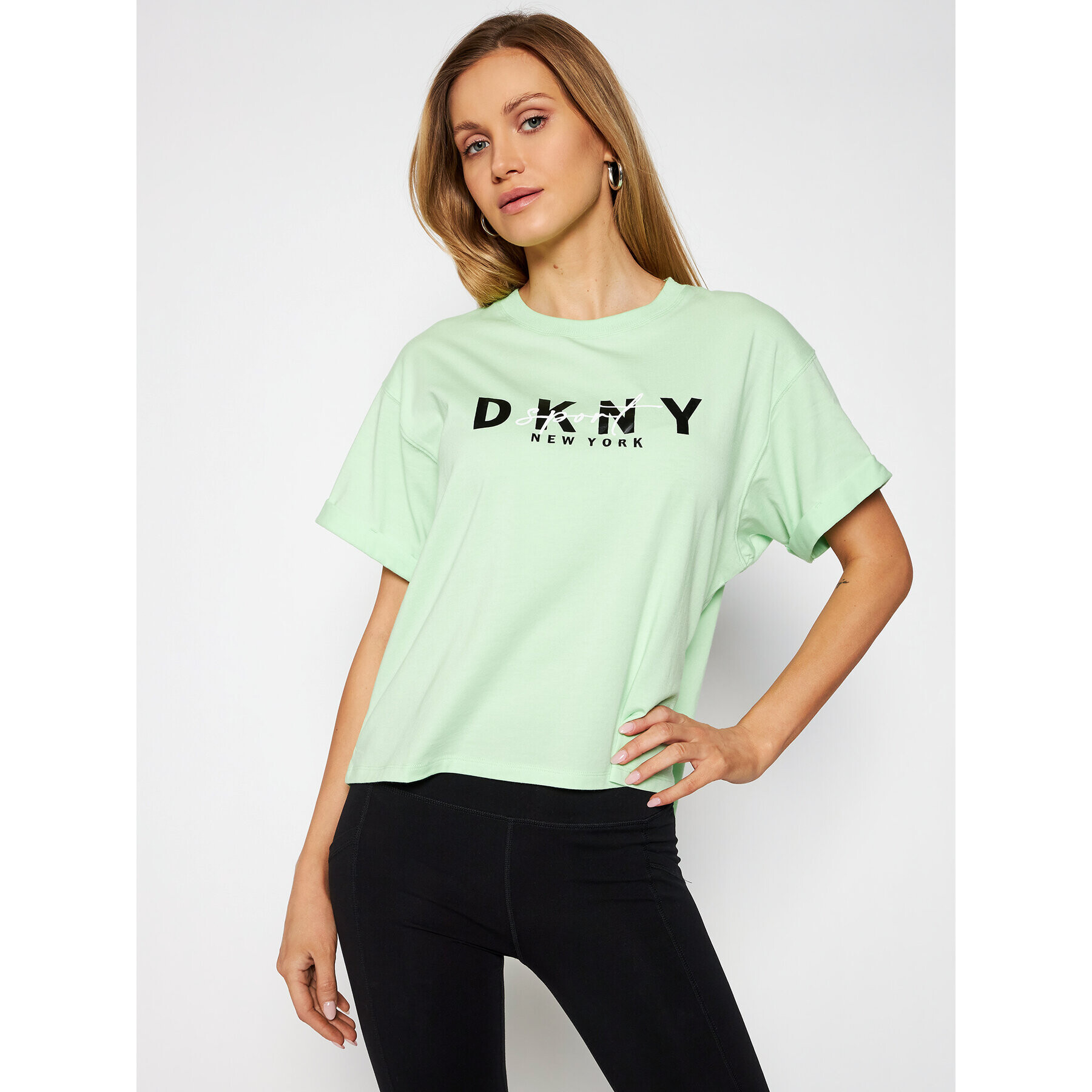 DKNY Sport T-Shirt DP0T7854 Zelená Oversize - Pepit.cz