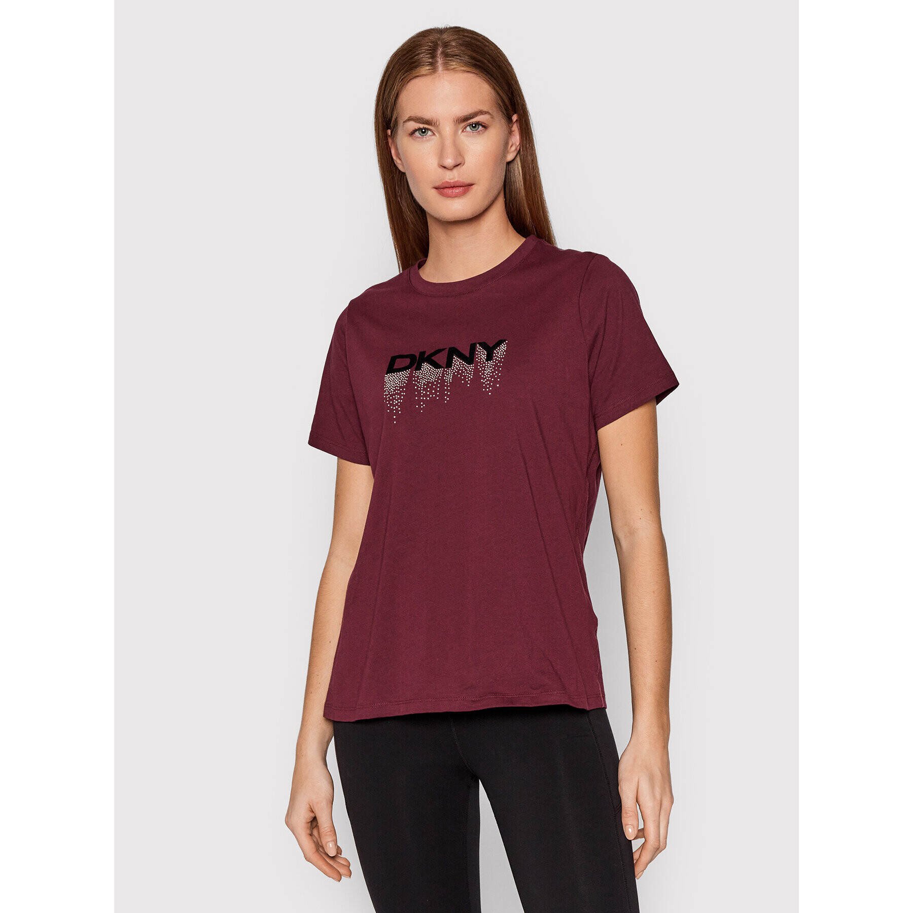 DKNY Sport T-Shirt DP1T8273 Bordó Relaxed Fit - Pepit.cz