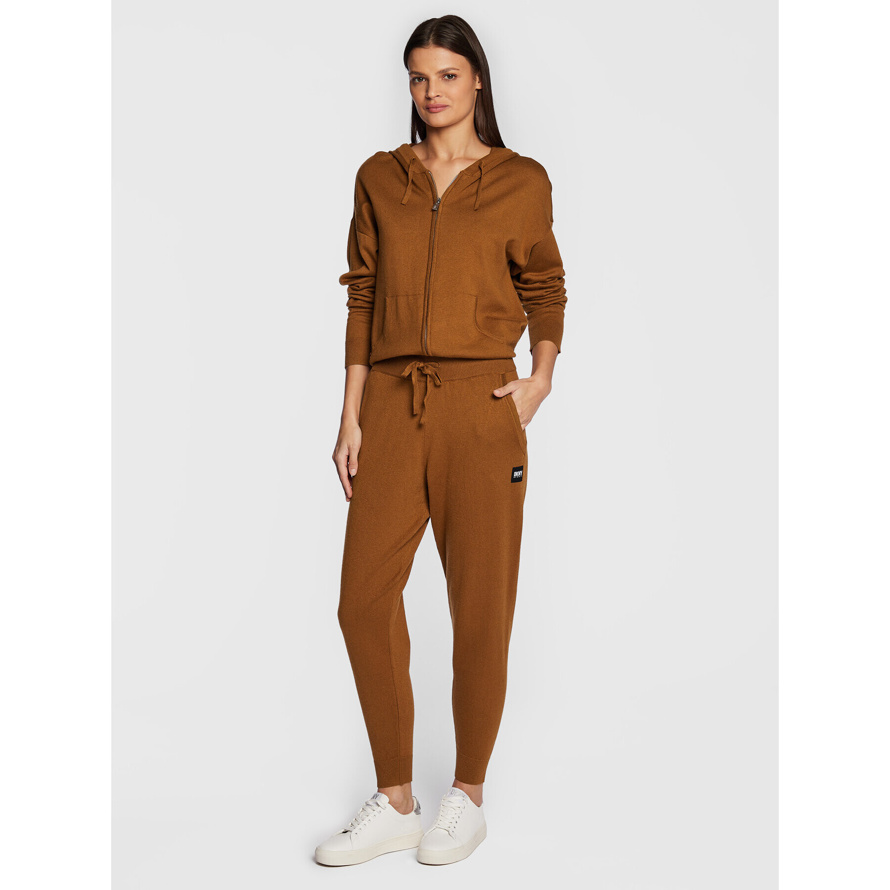 DKNY Sport Teplákové kalhoty DP2P2828 Hnědá Regular Fit - Pepit.cz