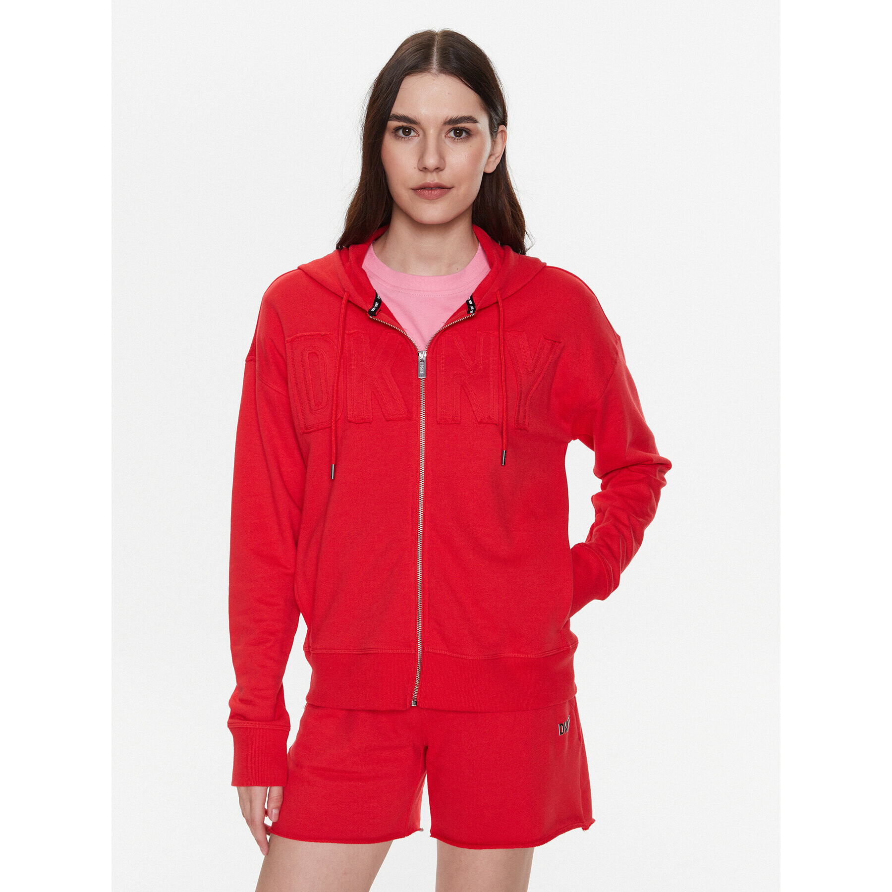 DKNY Sport Mikina DP3J9276 Červená Classic Fit - Pepit.cz