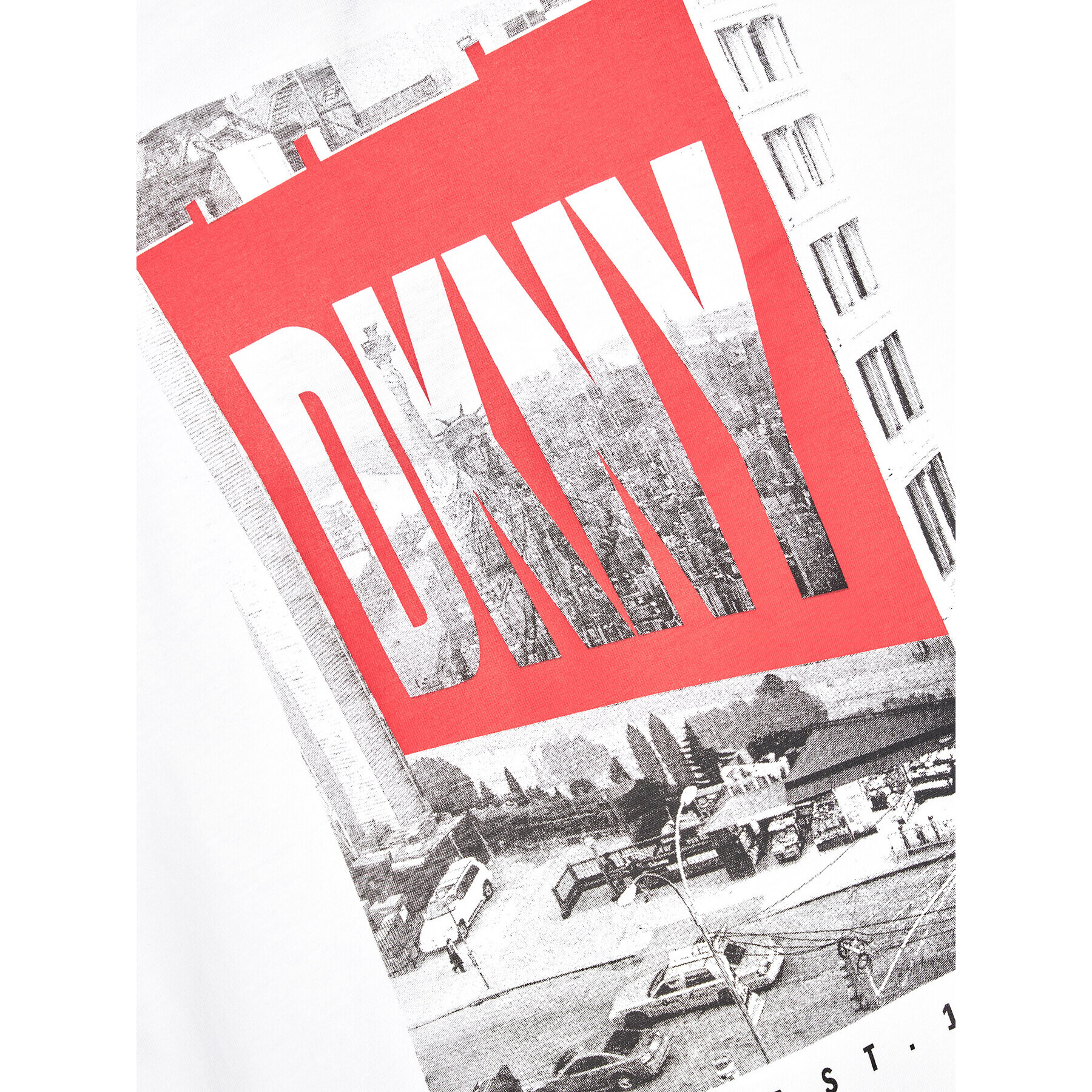 DKNY T-Shirt D35R60 M Bílá Relaxed Fit - Pepit.cz