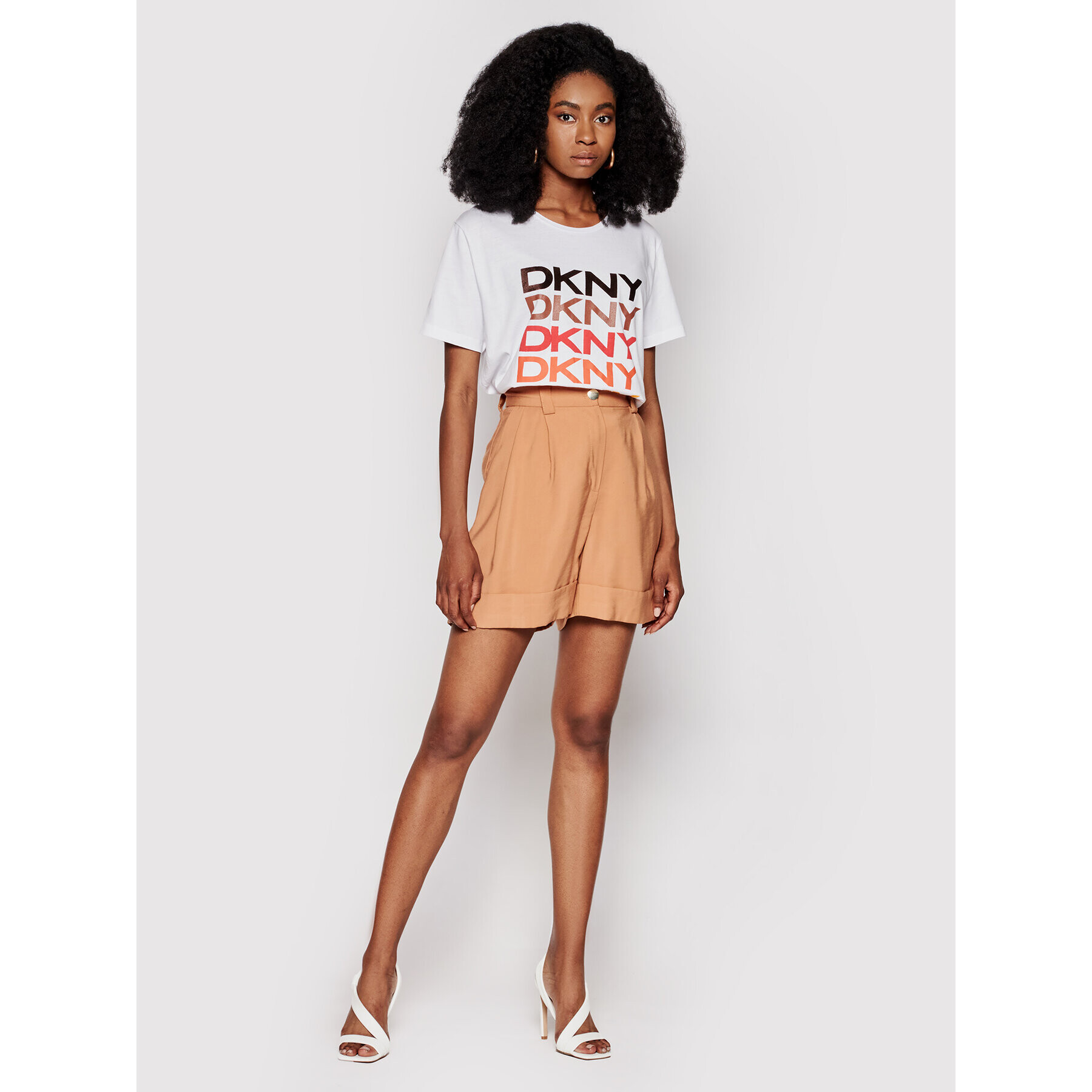 DKNY T-Shirt P0EF7CNA Bílá Regular Fit - Pepit.cz