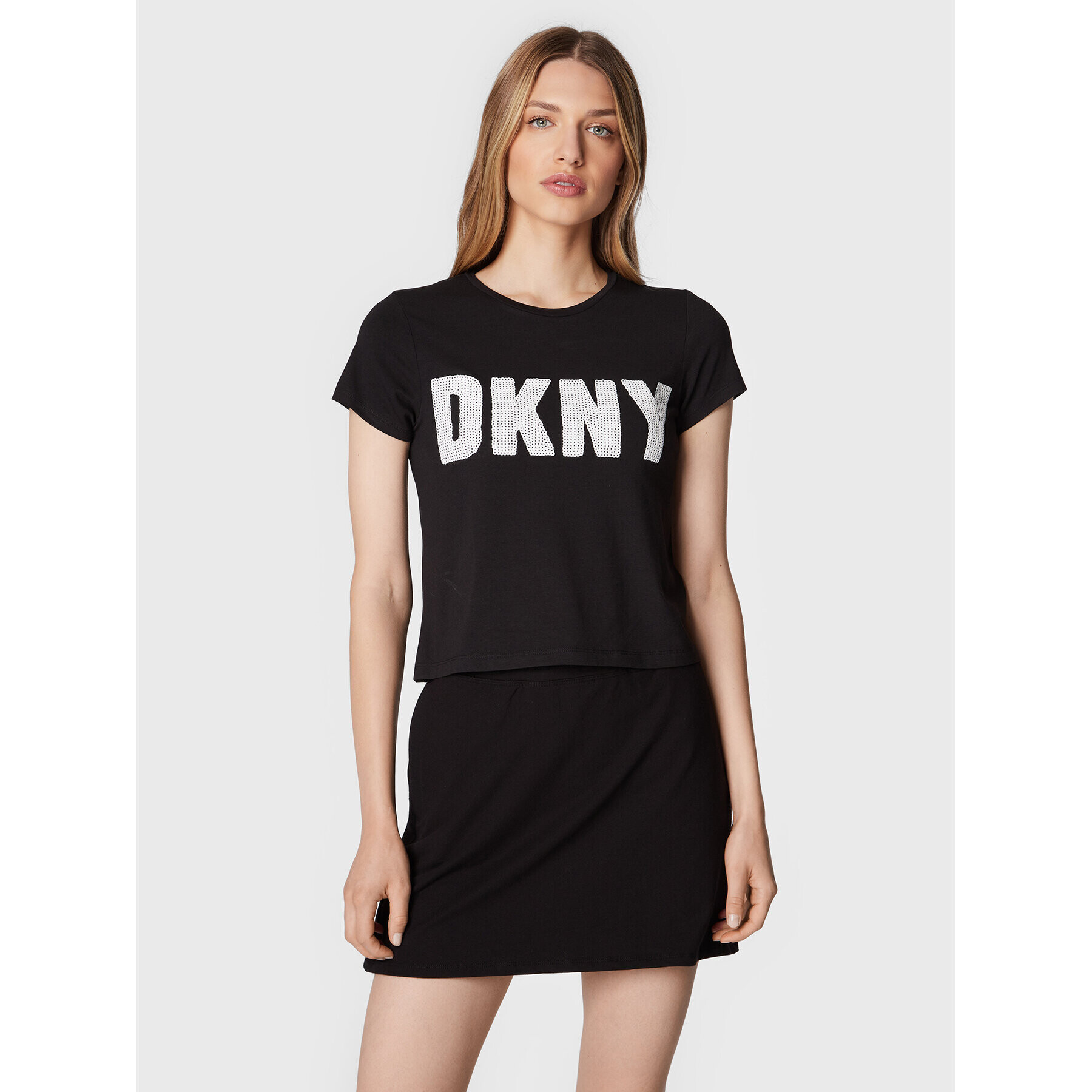 DKNY T-Shirt P2FKHGWG Černá Regular Fit - Pepit.cz