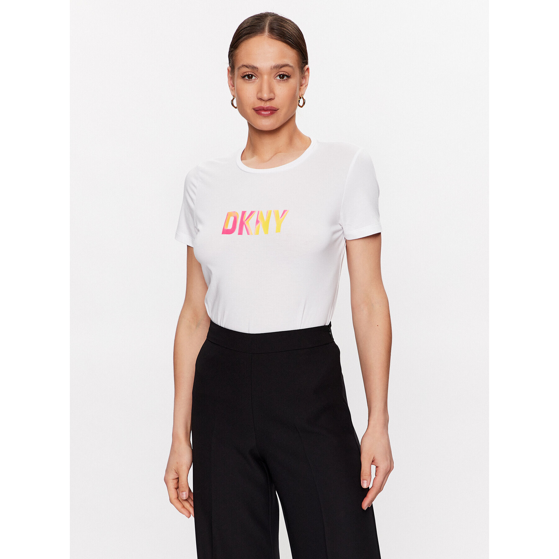 DKNY T-Shirt P3BHDDNA Bílá Regular Fit - Pepit.cz