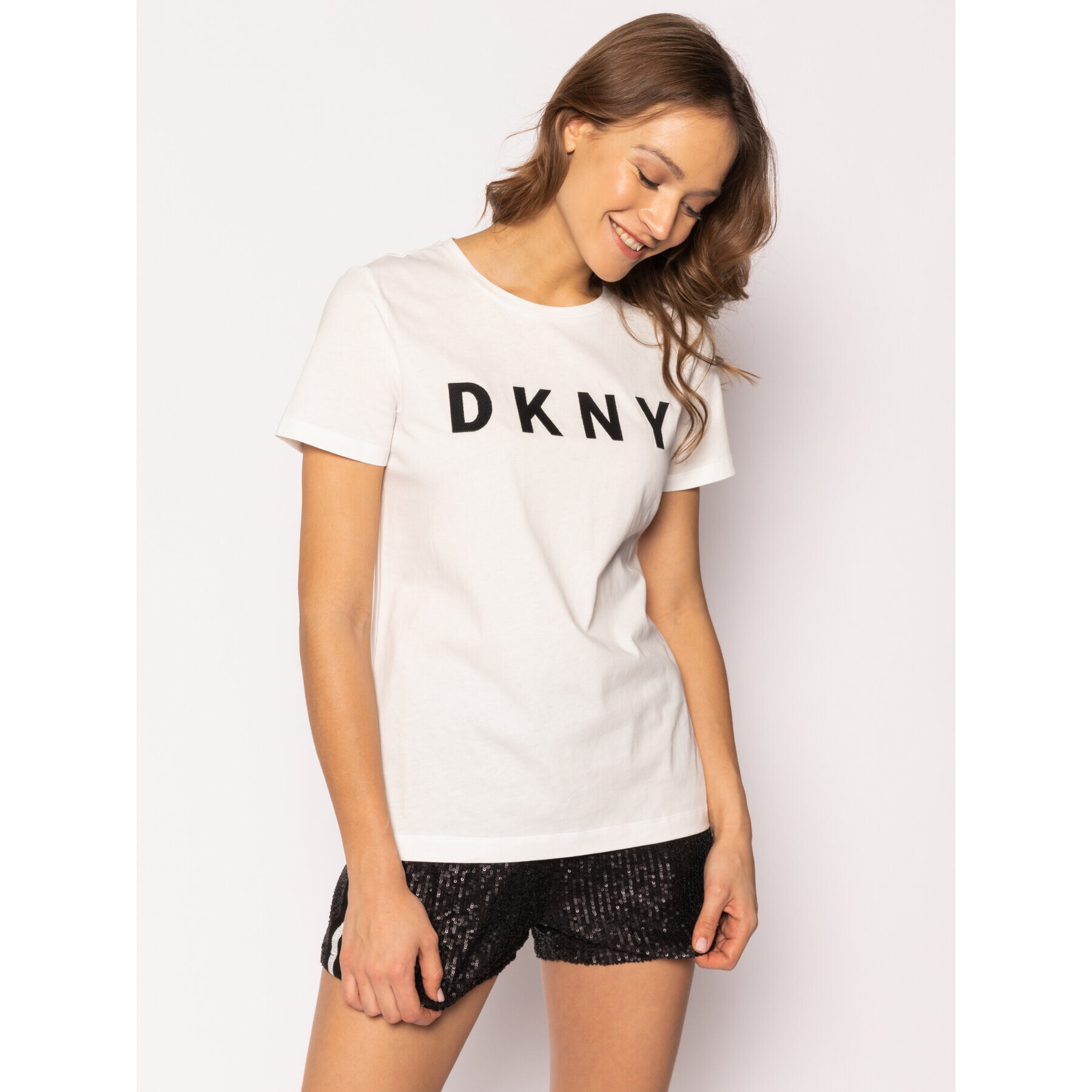 DKNY T-Shirt W3276CNA Bílá Regular Fit - Pepit.cz