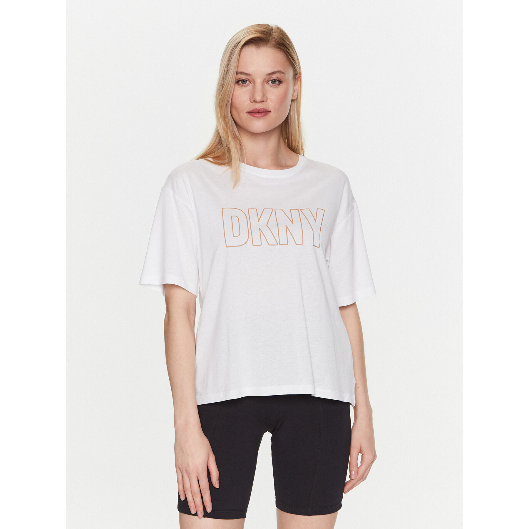 DKNY T-Shirt YI2222654 Bílá Relaxed Fit - Pepit.cz