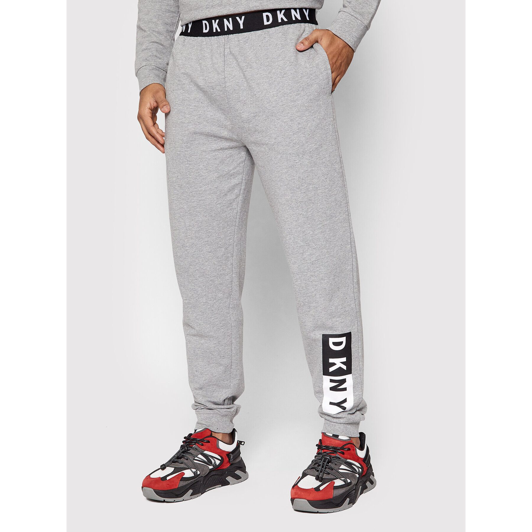 DKNY Teplákové kalhoty N5_6742_DKY Šedá Regular Fit - Pepit.cz