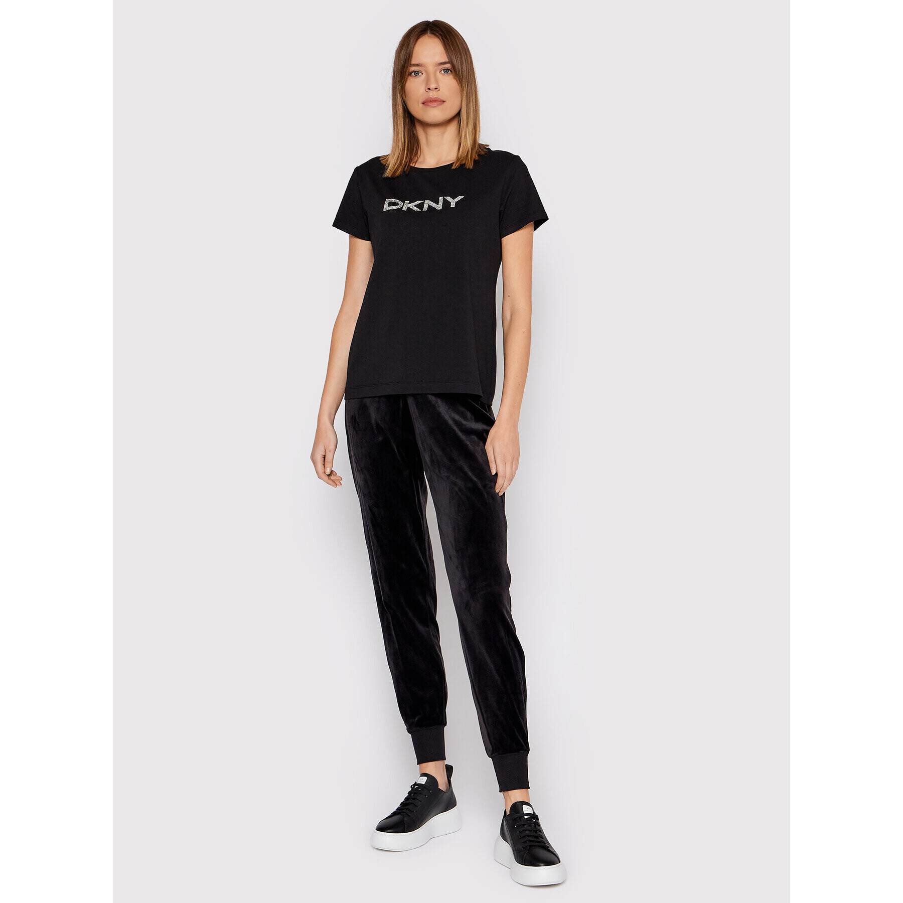 DKNY Teplákové kalhoty P1MFU156 Černá Regular Fit - Pepit.cz