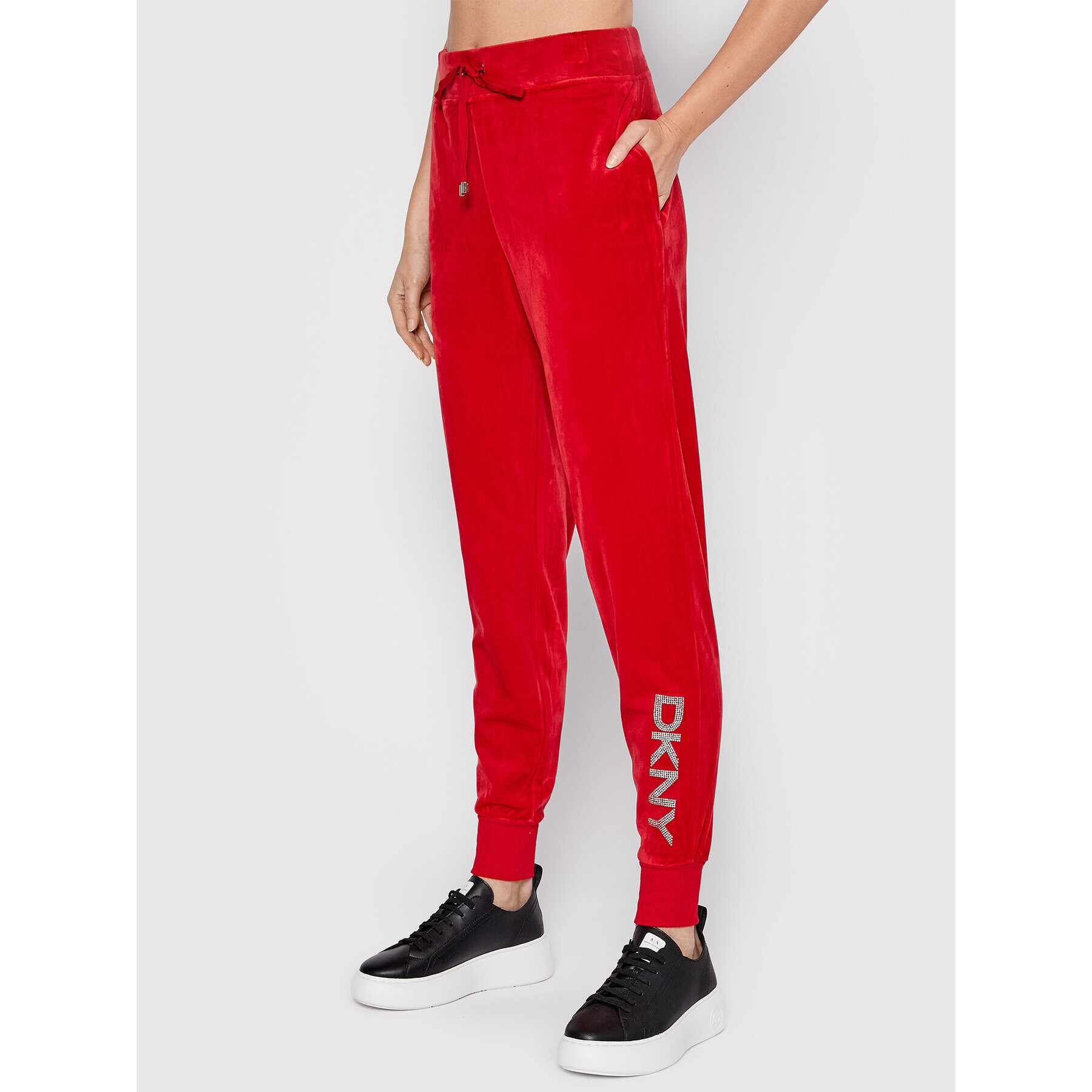 DKNY Teplákové kalhoty P1MRQJ56 Červená Regular Fit - Pepit.cz