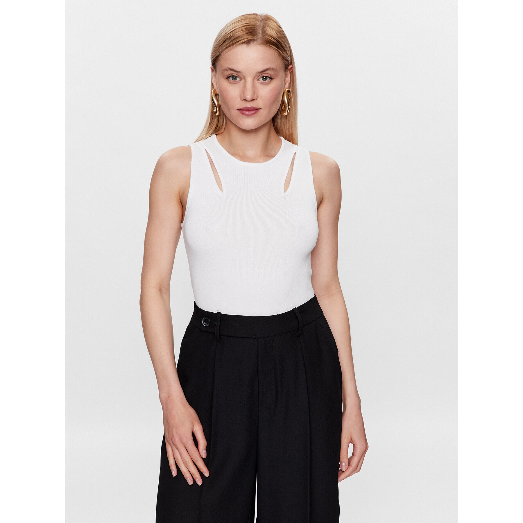 DKNY Top P3BSAH25 Bílá Slim Fit - Pepit.cz