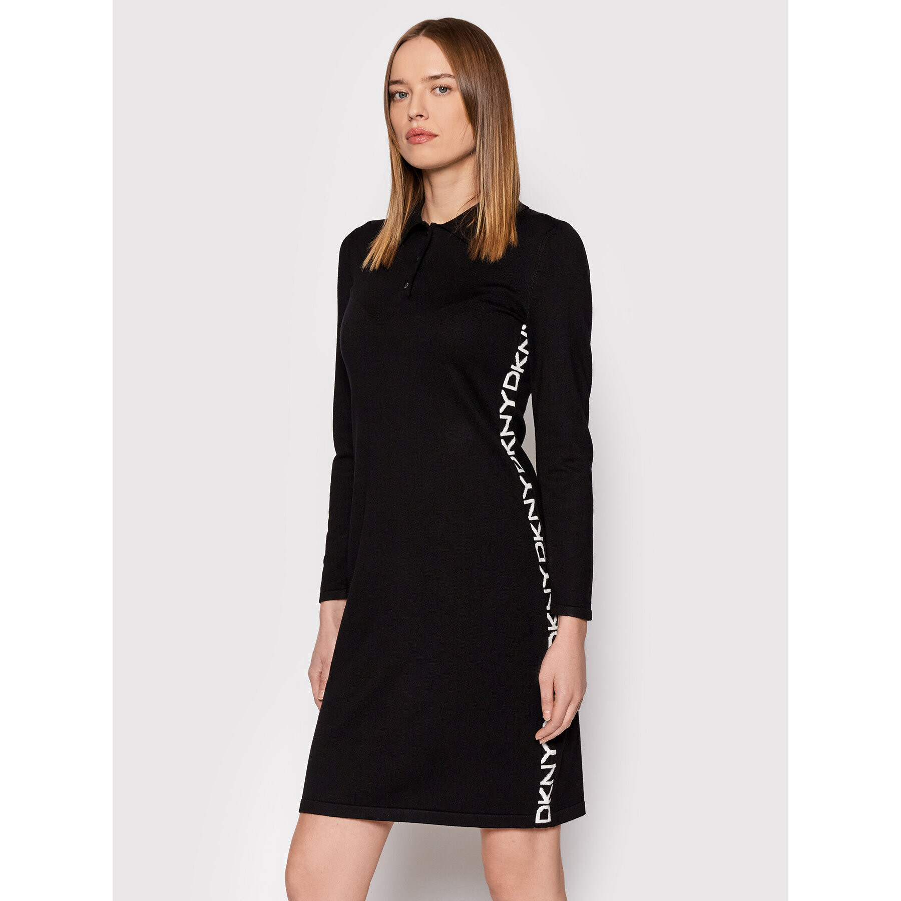 DKNY Úpletové šaty DD1JN287 Černá Regular Fit - Pepit.cz