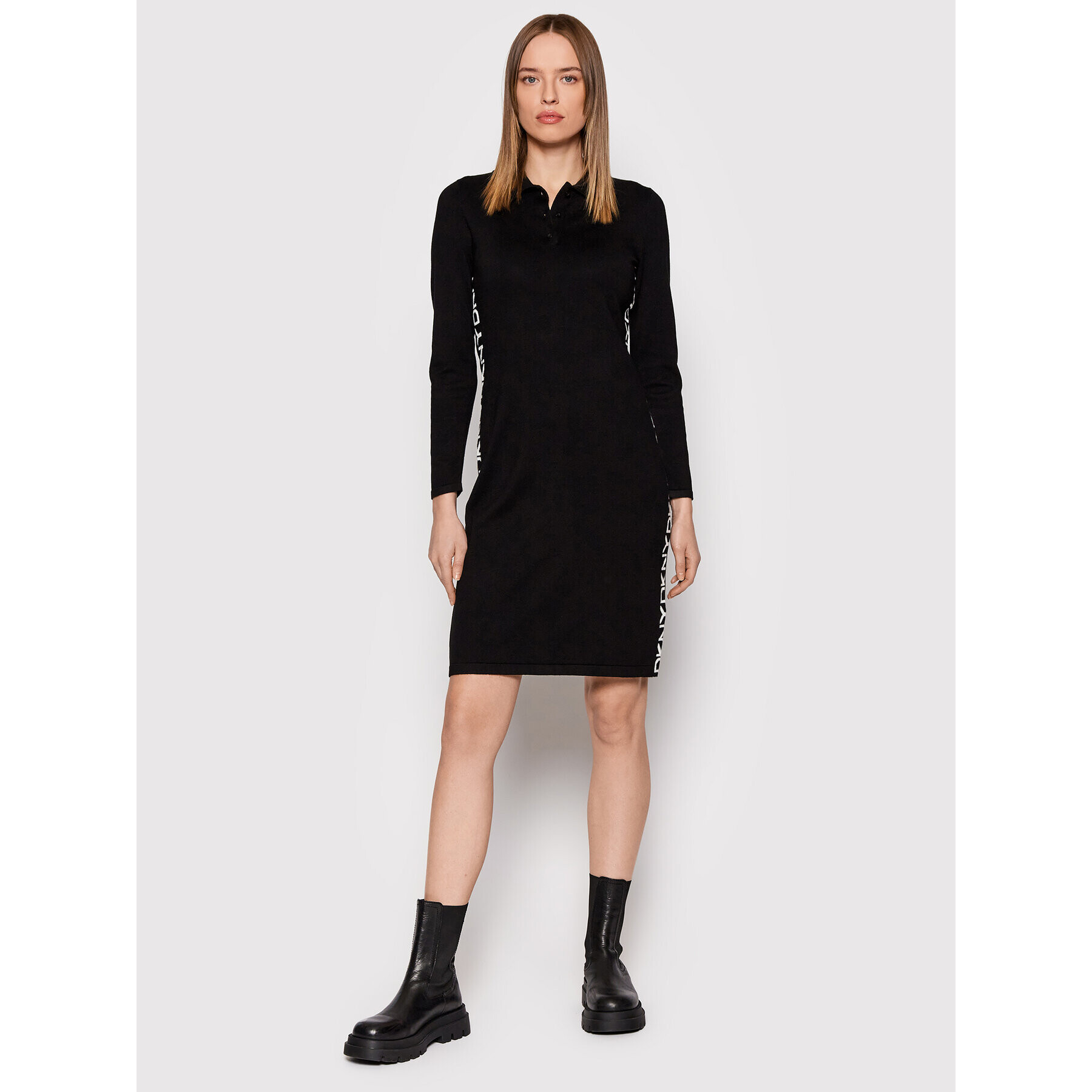 DKNY Úpletové šaty DD1JN287 Černá Regular Fit - Pepit.cz