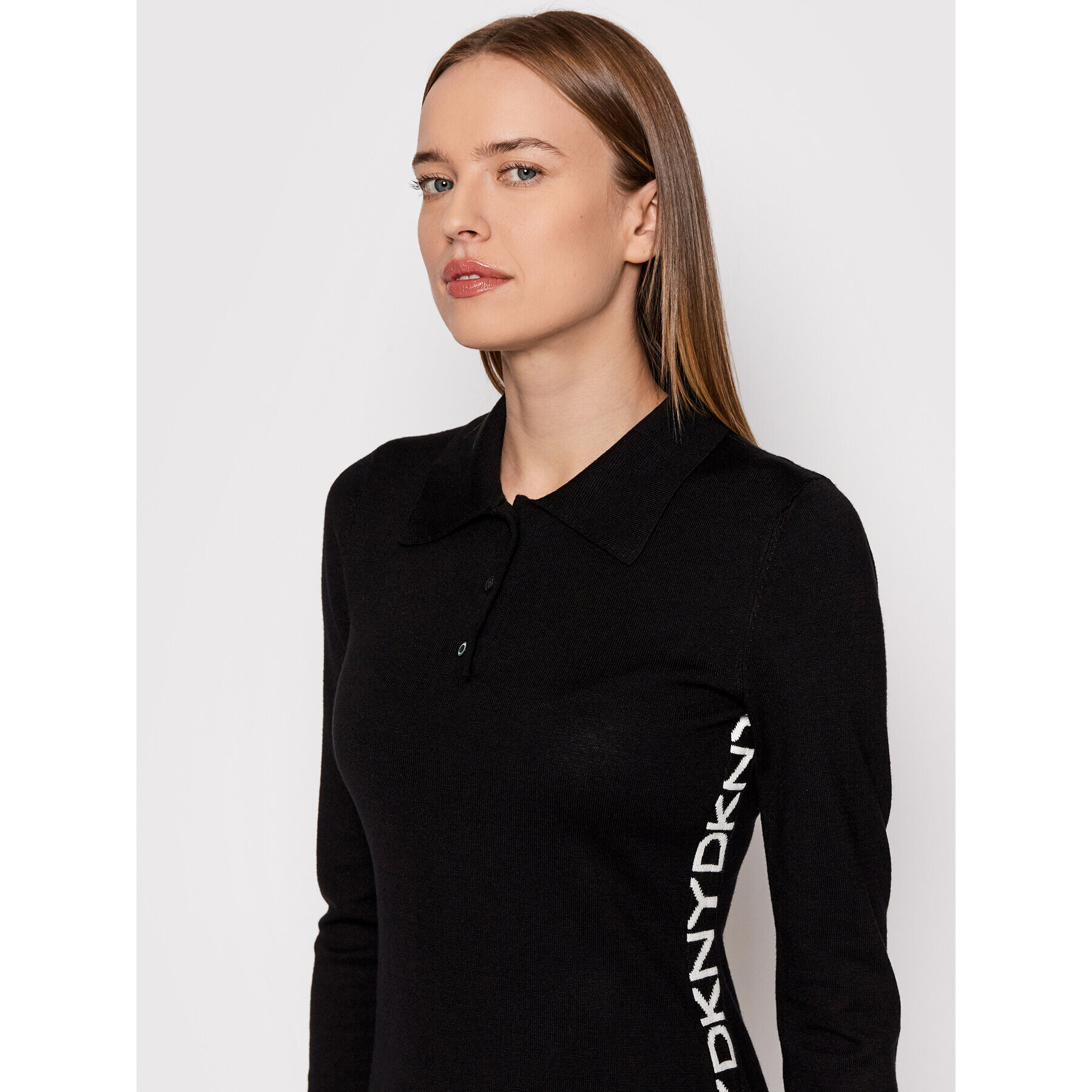 DKNY Úpletové šaty DD1JN287 Černá Regular Fit - Pepit.cz