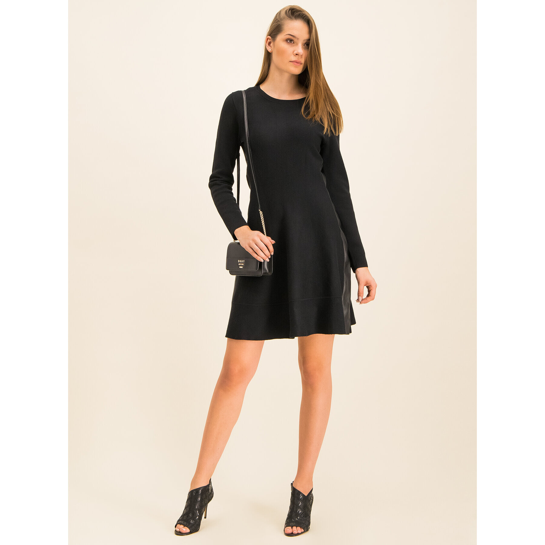 DKNY Úpletové šaty P9HO8256 Černá Regular Fit - Pepit.cz