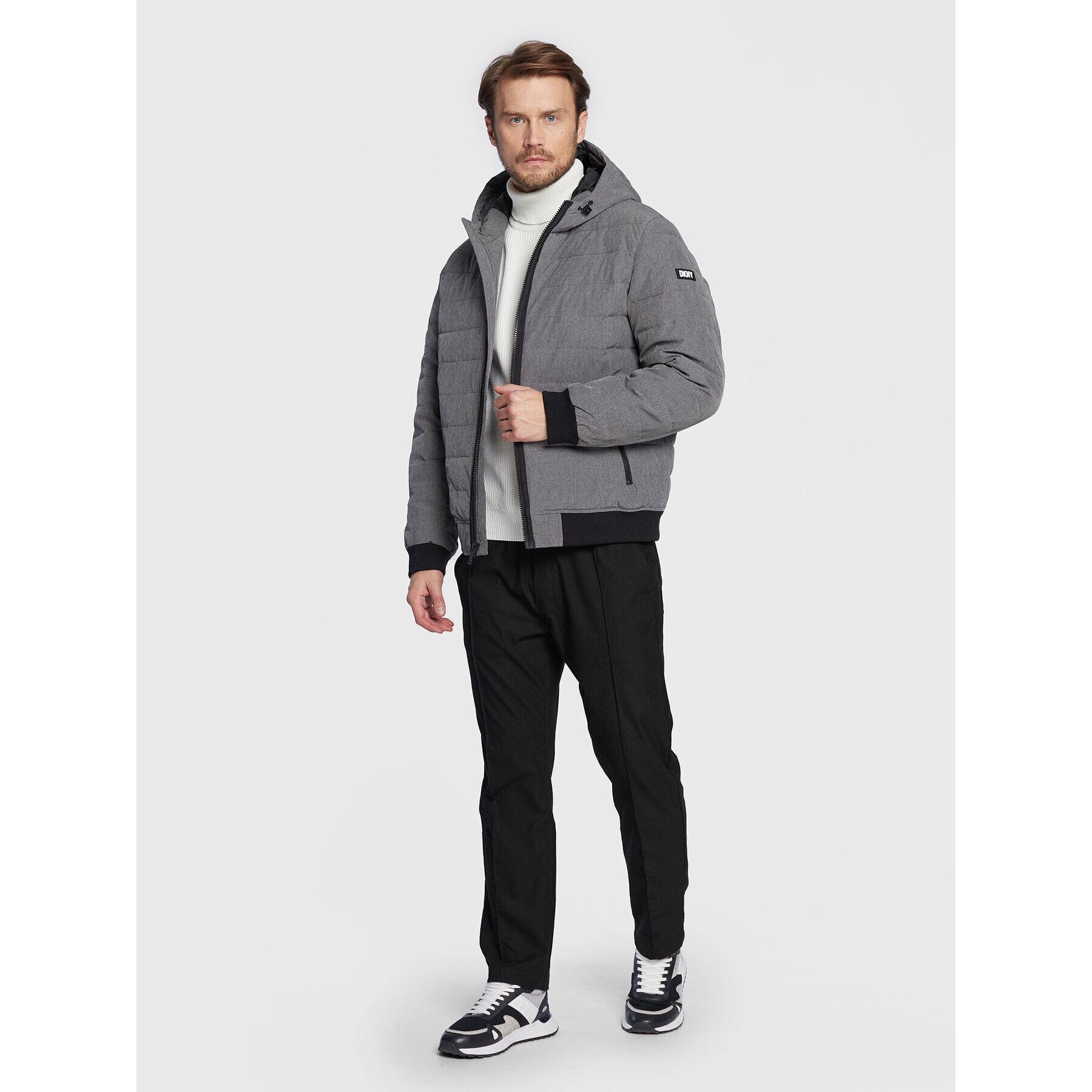 DKNY Vatovaná bunda DX9MP651 Šedá Regular Fit - Pepit.cz