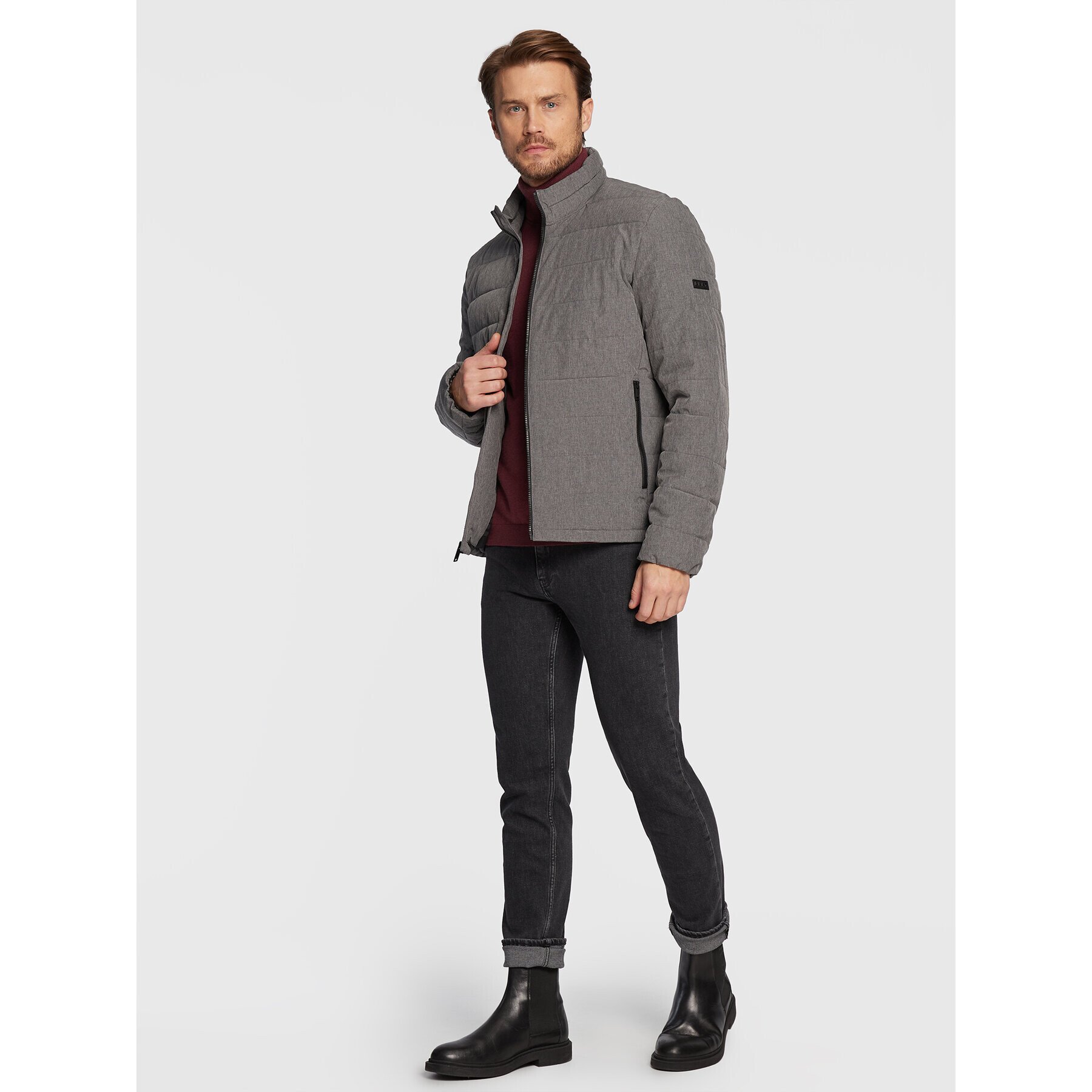 DKNY Vatovaná bunda DX9MP803 Šedá Regular Fit - Pepit.cz