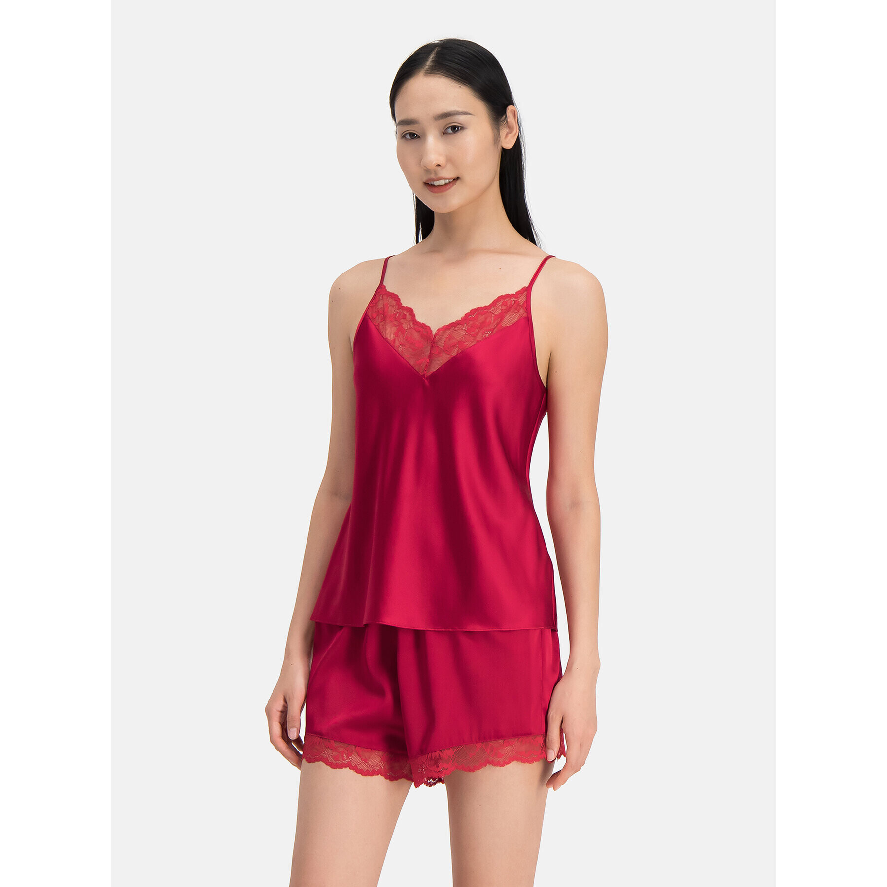 Dorina Pyžamový top Pure Silk DCCA0001SK002 Červená Regular Fit - Pepit.cz