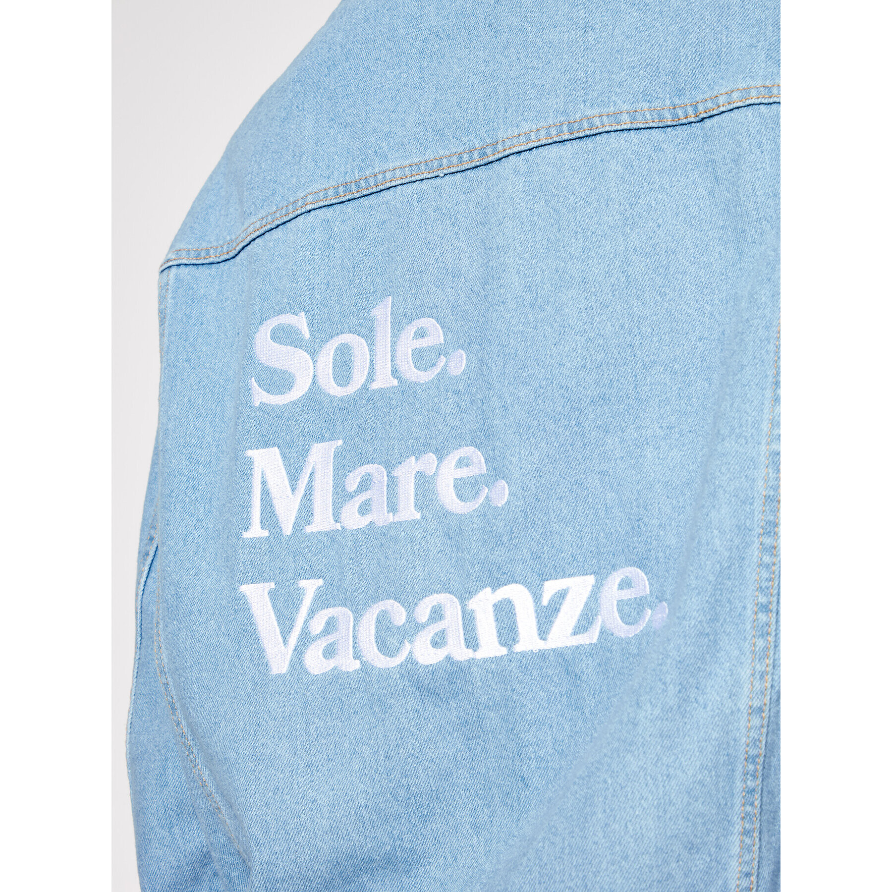 Drivemebikini Jeansová bunda Sole Mare Vacanze 2019-DRV-012_LB Modrá Oversize - Pepit.cz