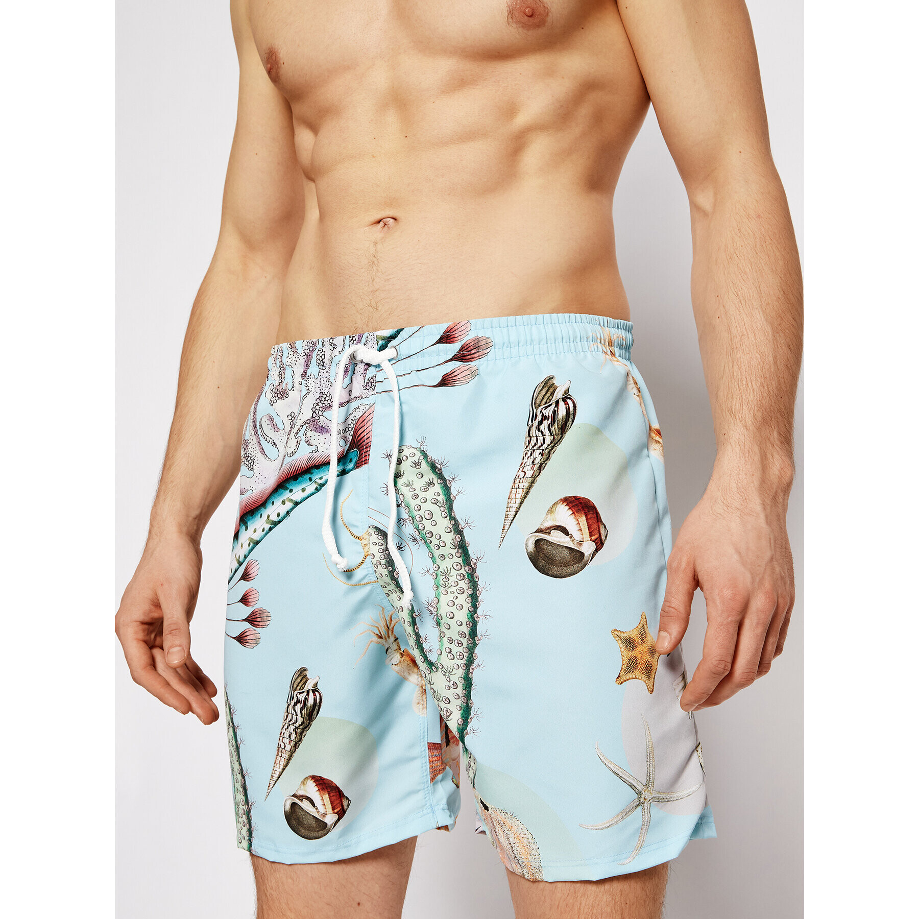 Drivemebikini Plavecké šortky Unisex Boardshorts Sealife 2020-DRV-030-AB Modrá Relaxed Fit - Pepit.cz