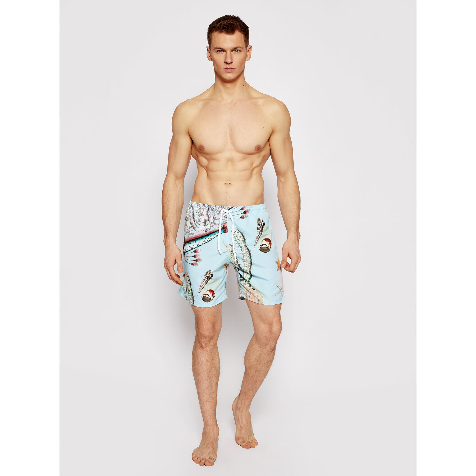 Drivemebikini Plavecké šortky Unisex Boardshorts Sealife 2020-DRV-030-AB Modrá Relaxed Fit - Pepit.cz