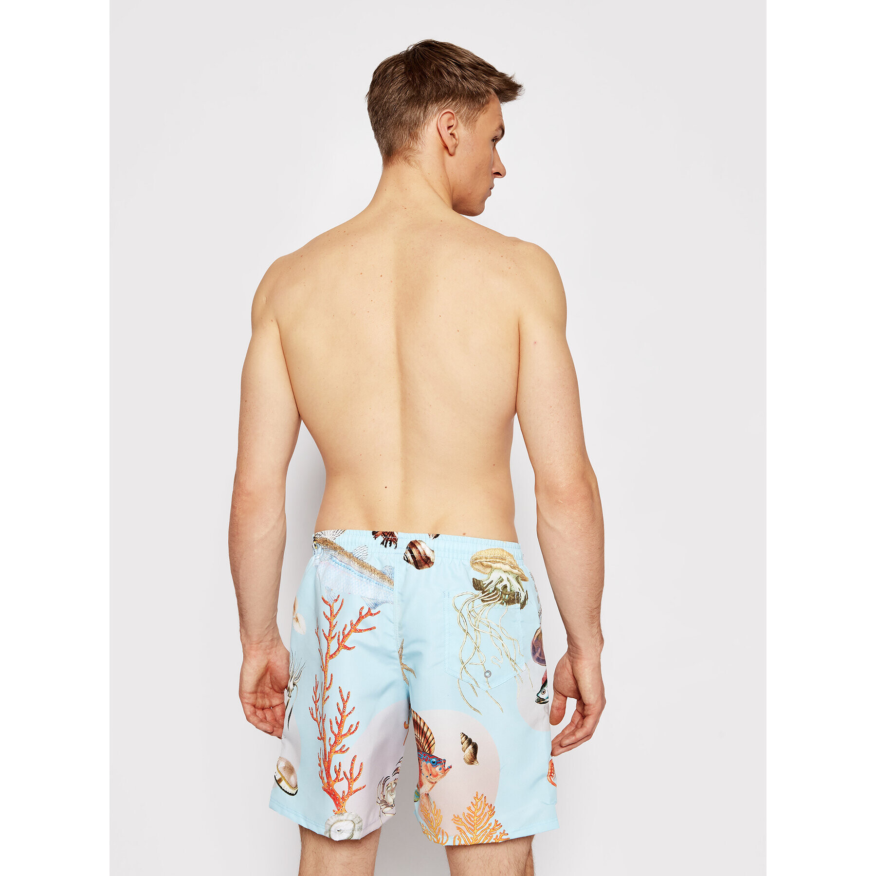 Drivemebikini Plavecké šortky Unisex Boardshorts Sealife 2020-DRV-030-AB Modrá Relaxed Fit - Pepit.cz