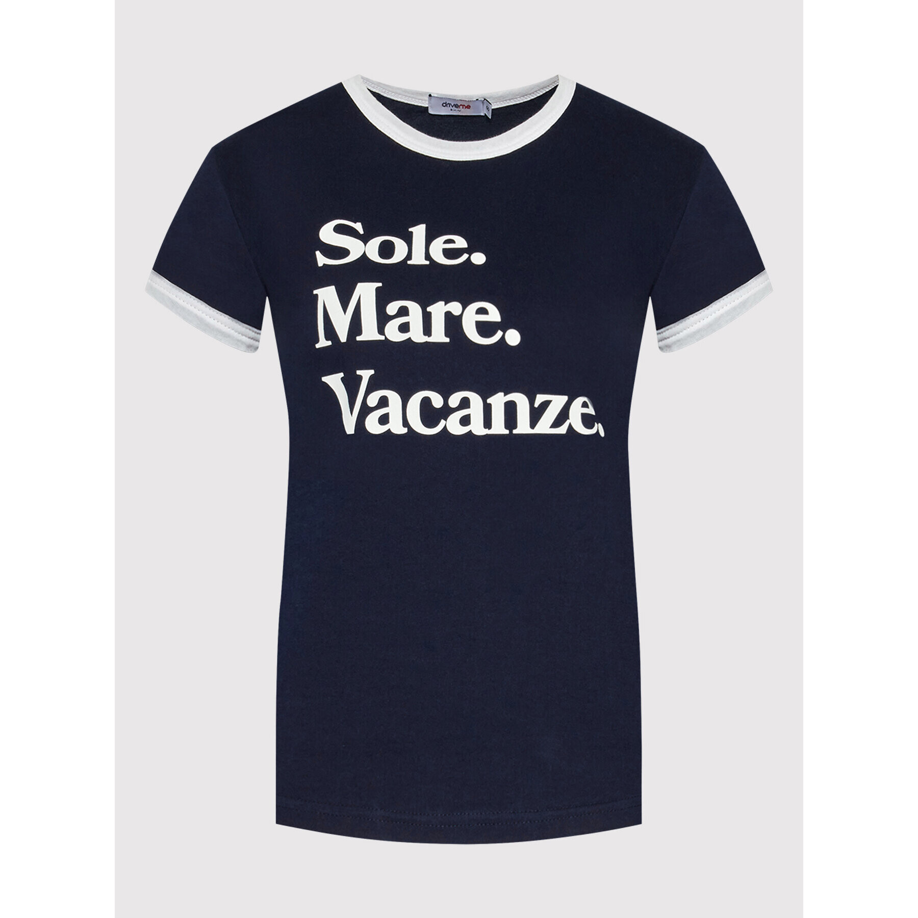 Drivemebikini T-Shirt Sole Mare Vacanze Vintage 2022-DRV-022_N Tmavomodrá Fitted Fit - Pepit.cz