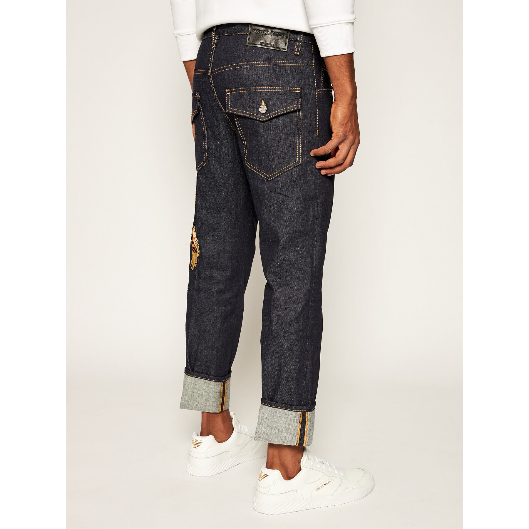 Dsquared2 Jeansy Run Dan S71LB0746 Tmavomodrá Slim Fit - Pepit.cz