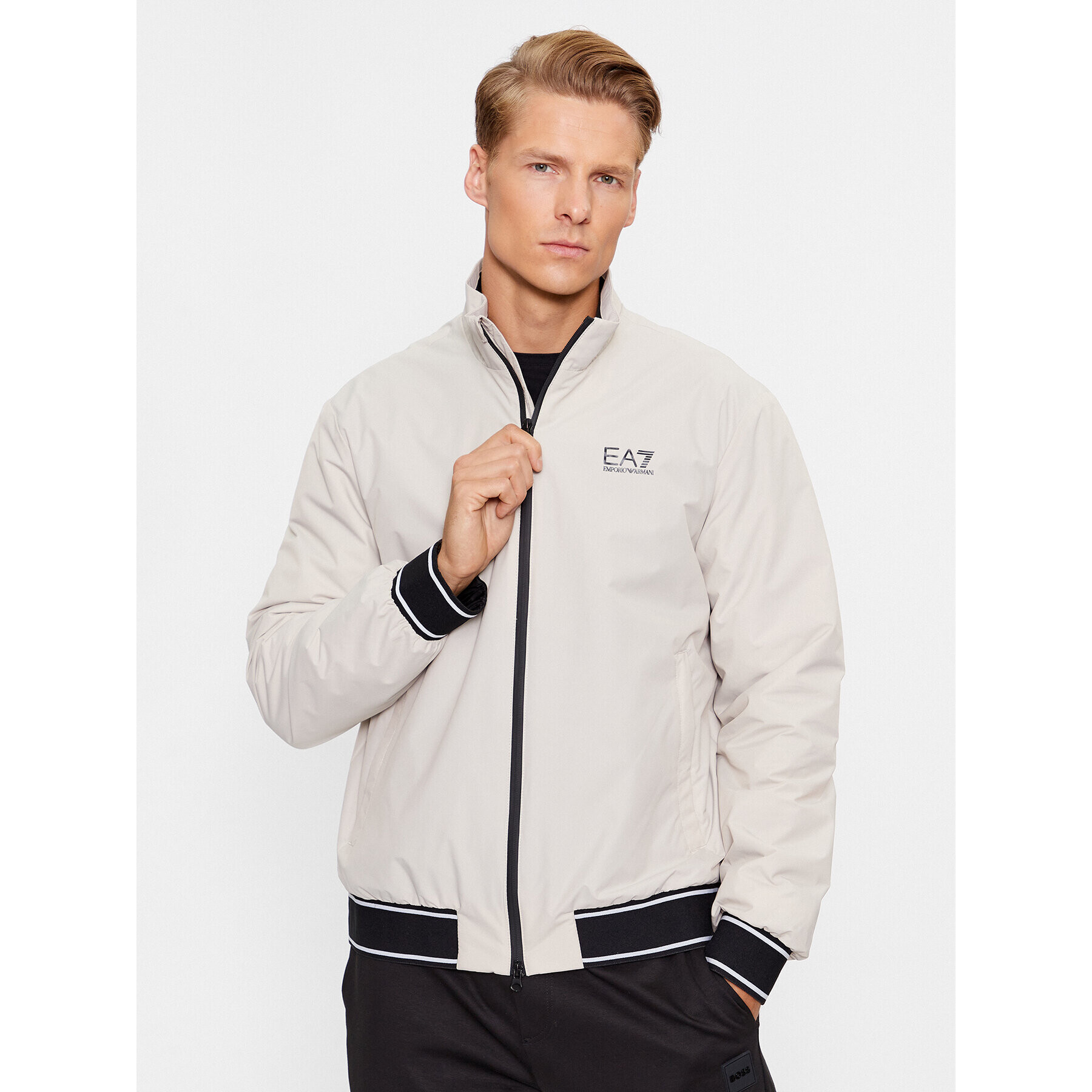 EA7 Emporio Armani Bunda bomber 6RPB07 PN27Z 1716 Stříbrná Regular Fit - Pepit.cz