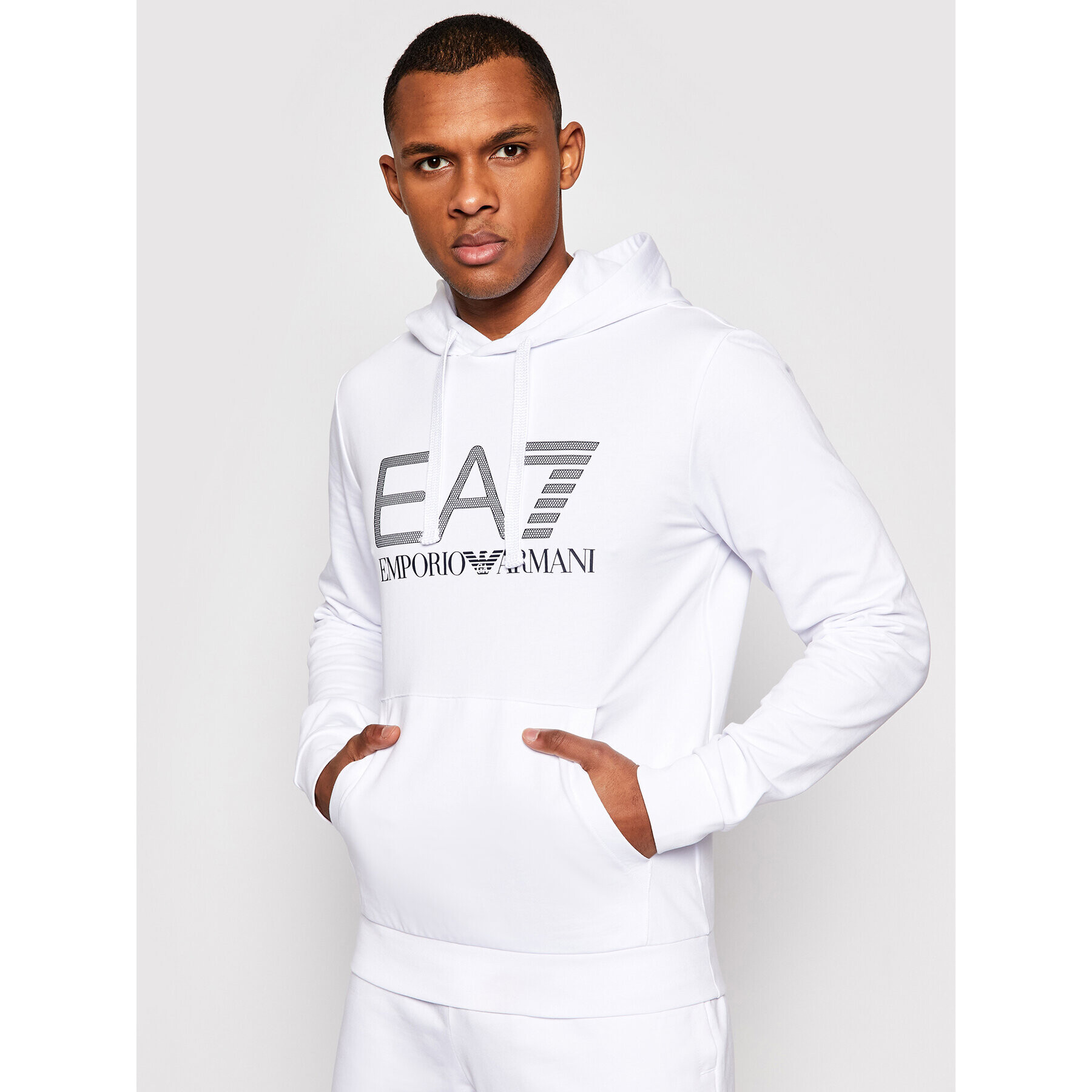 EA7 Emporio Armani Mikina 3KPM62 PJ05Z 1100 Bílá Regular Fit - Pepit.cz