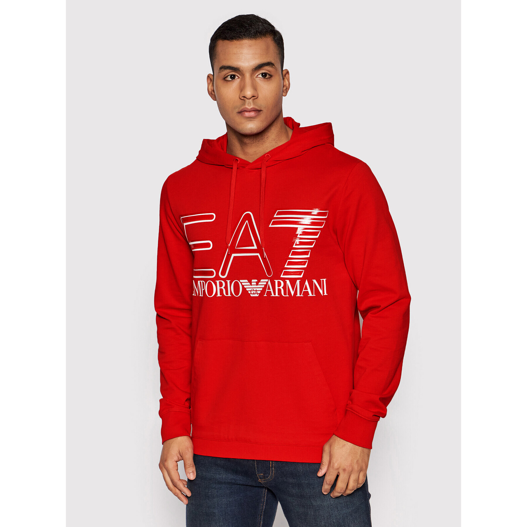 EA7 Emporio Armani Mikina 3LPM45 PJFGZ 1451 Červená Regular Fit - Pepit.cz