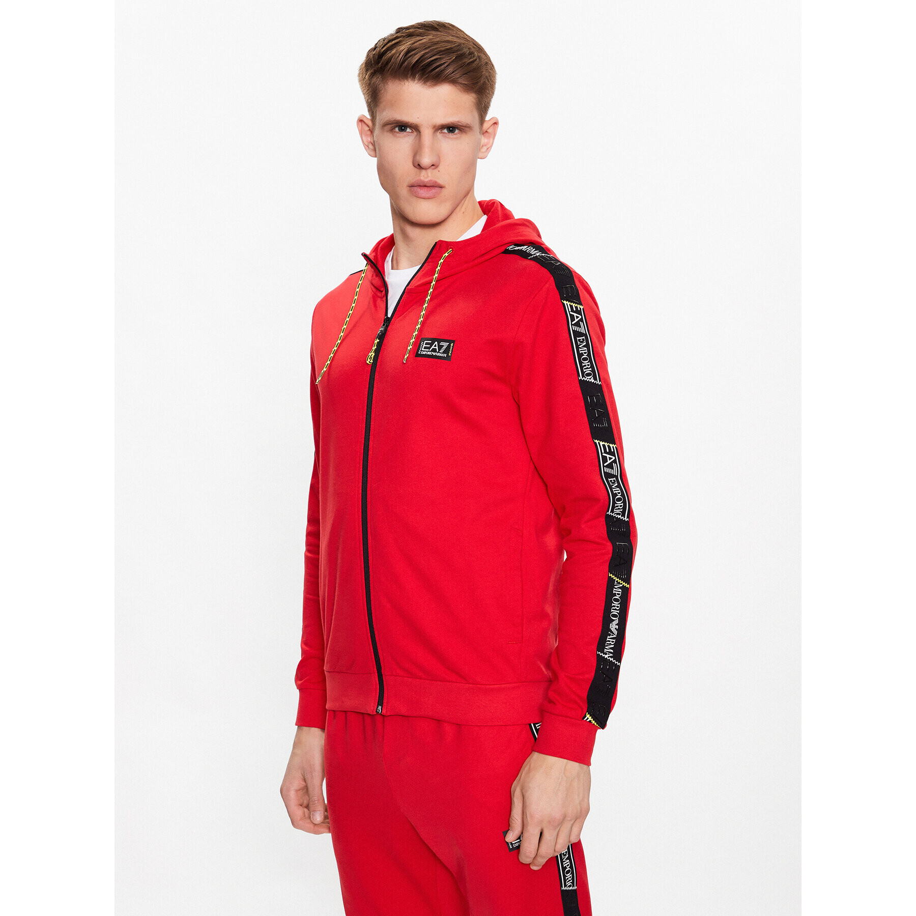 EA7 Emporio Armani Mikina 3RPM09 PJ05Z 1451 Červená Regular Fit - Pepit.cz