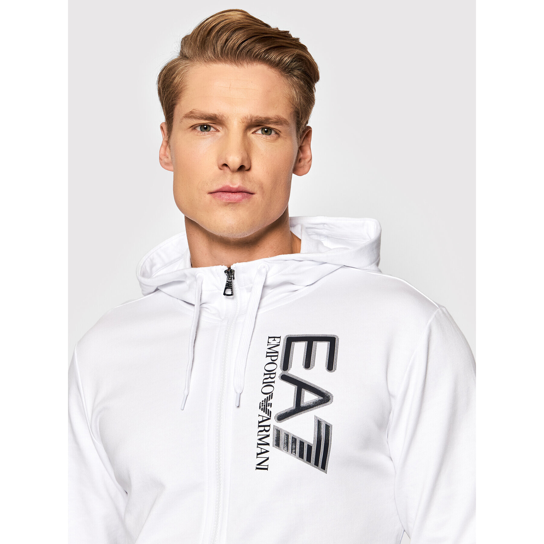 EA7 Emporio Armani Mikina 6KPM53 PJ05Z 1100 Bílá Regular Fit - Pepit.cz