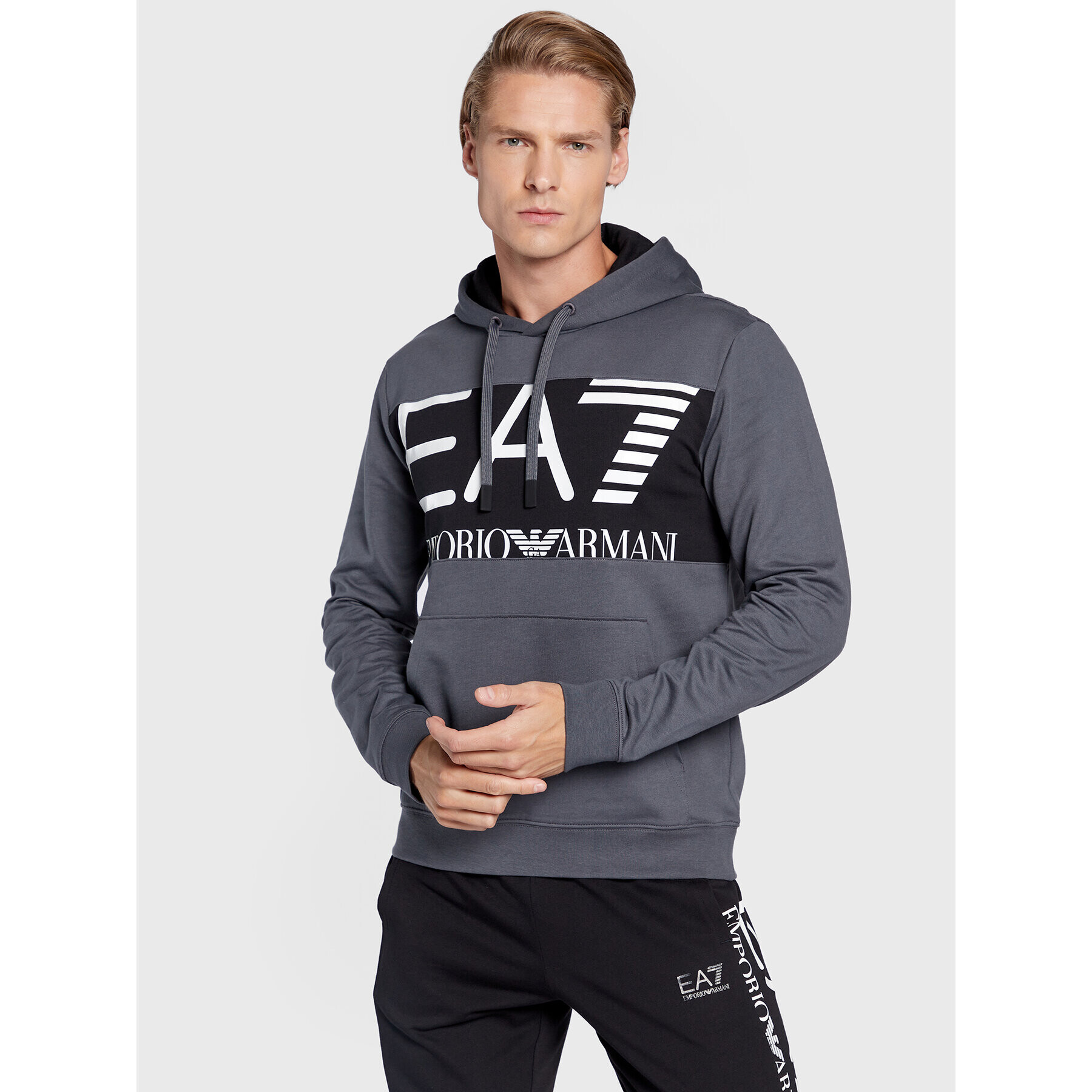 EA7 Emporio Armani Mikina 6LPM52 PJFGZ 1977 Šedá Regular Fit - Pepit.cz