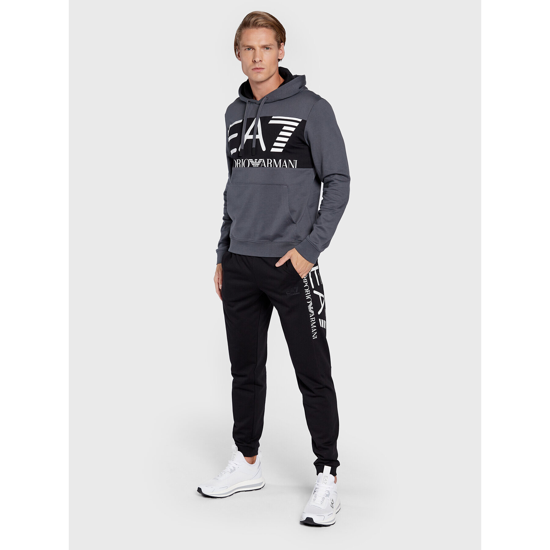 EA7 Emporio Armani Mikina 6LPM52 PJFGZ 1977 Šedá Regular Fit - Pepit.cz