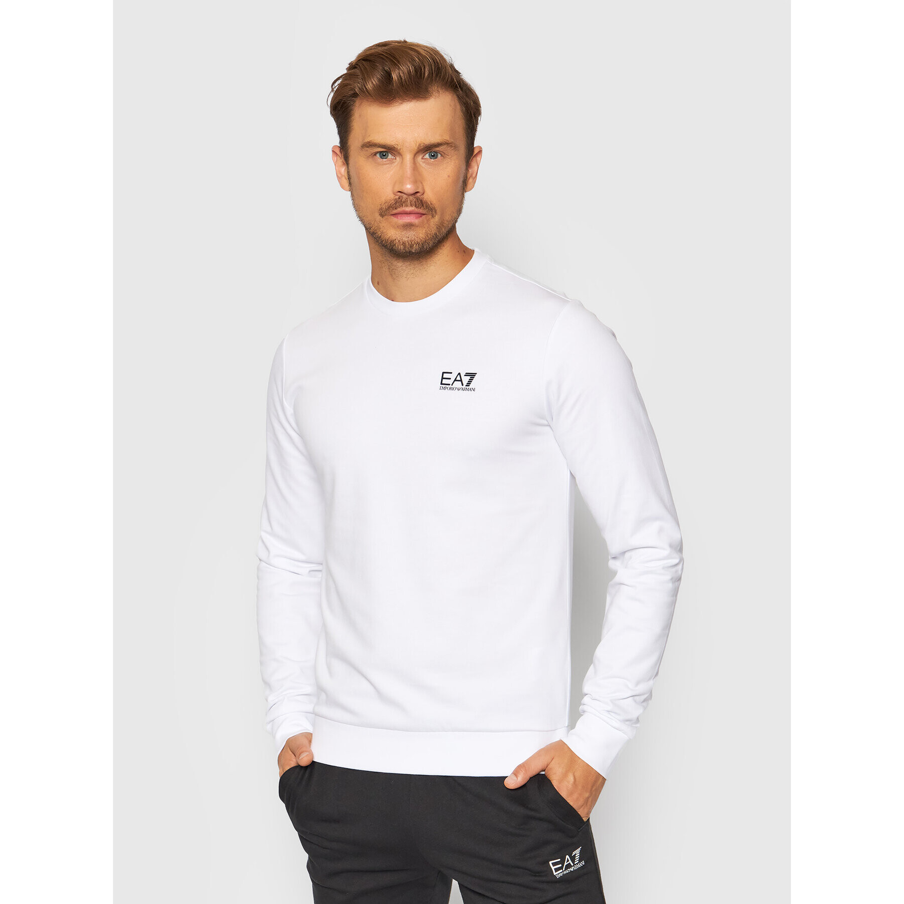 EA7 Emporio Armani Mikina 8NPM52 PJ05Z 1100 Bílá Regular Fit - Pepit.cz