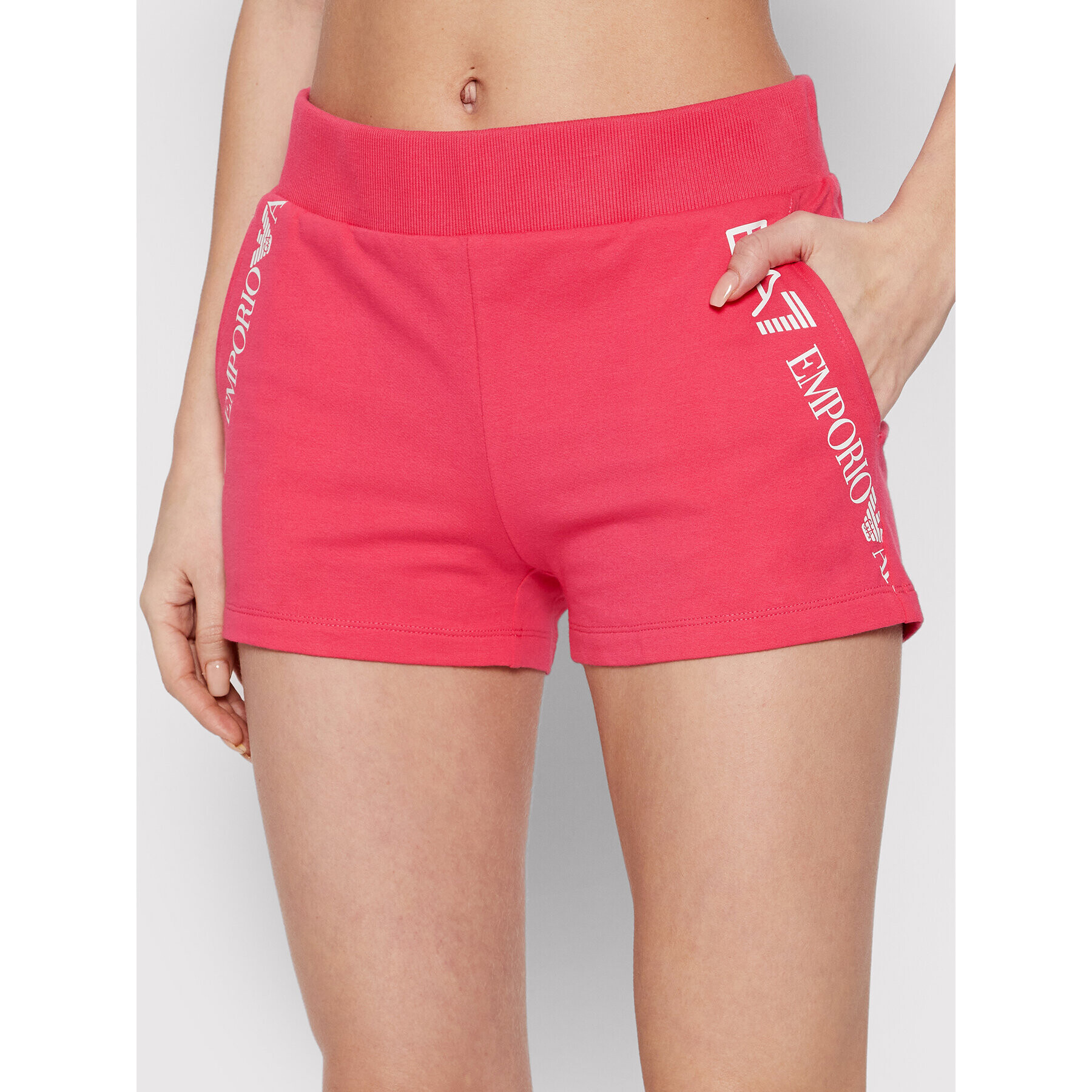 EA7 Emporio Armani Sportovní kraťasy 3LTS54 TJCQZ 1410 Růžová Regular Fit - Pepit.cz