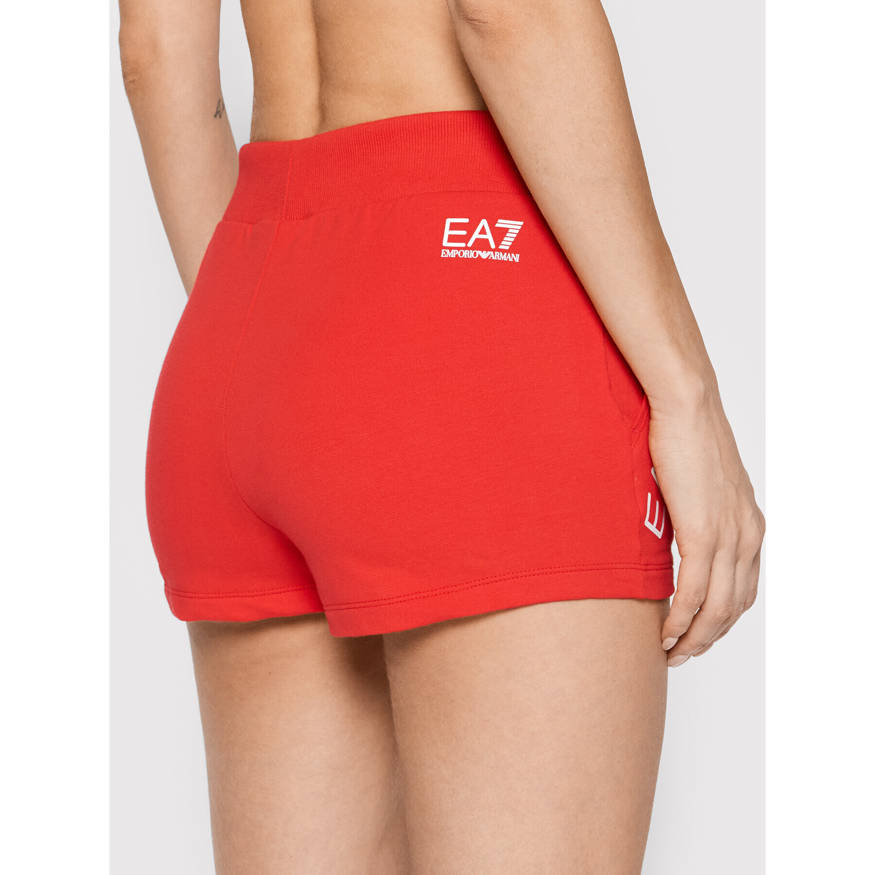 EA7 Emporio Armani Sportovní kraťasy 3LTS54 TJCQZ 1465 Červená Regular Fit - Pepit.cz