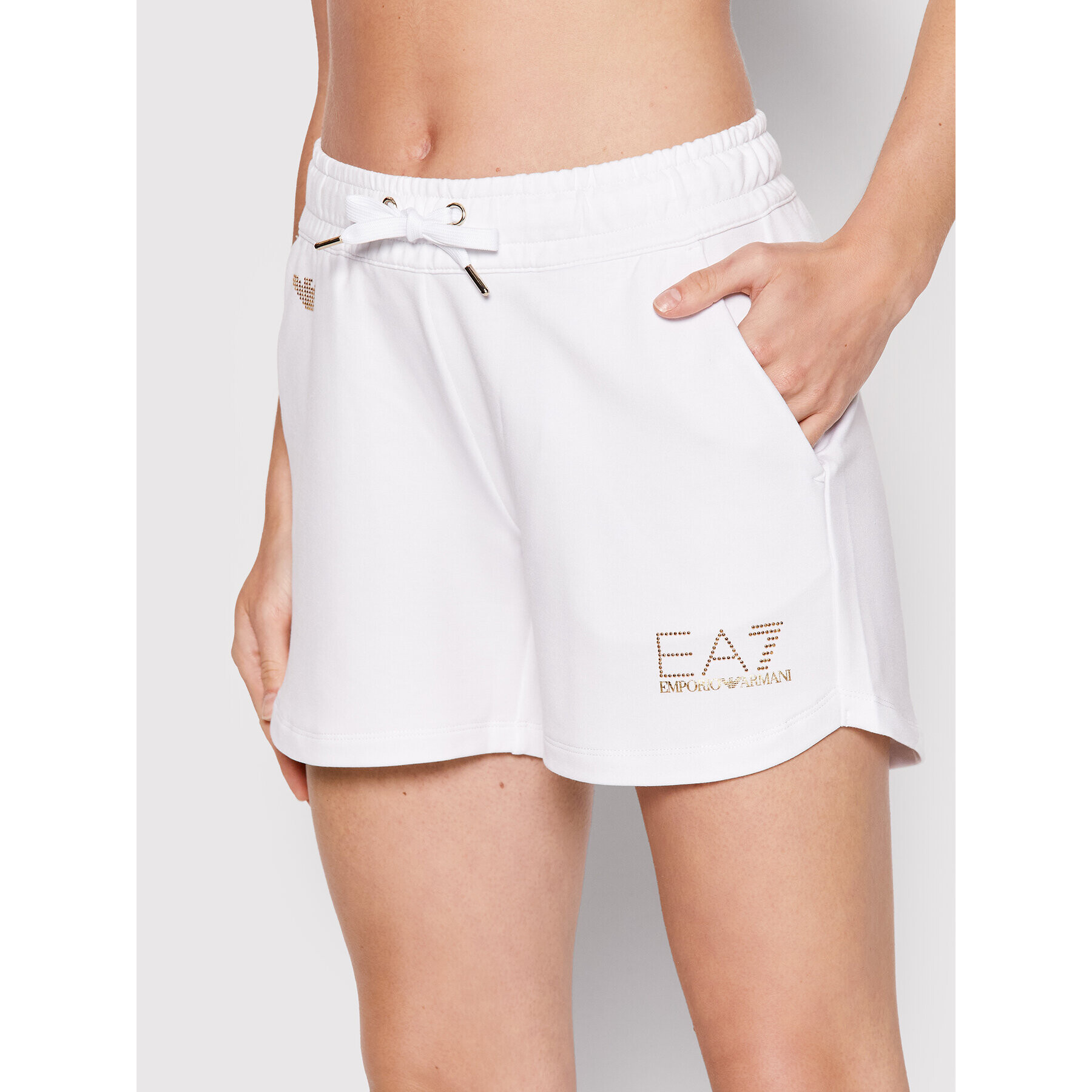 EA7 Emporio Armani Sportovní kraťasy 3LTS57 TJ9RZ 1100 Bílá Regular Fit - Pepit.cz